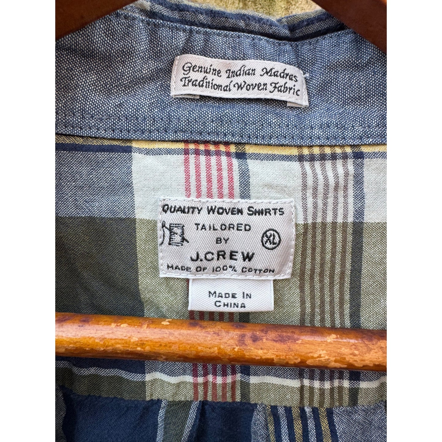 J.Crew Plaid Button Down Shirt / Washed Cotton Madras Workshirt / Oversized Layering Shirt
