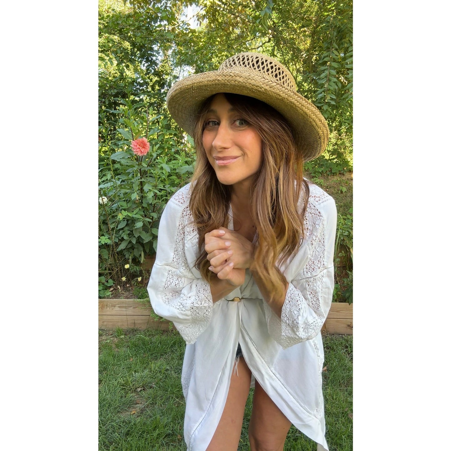 Wide Brim Vintage Ventilated Straw Hat