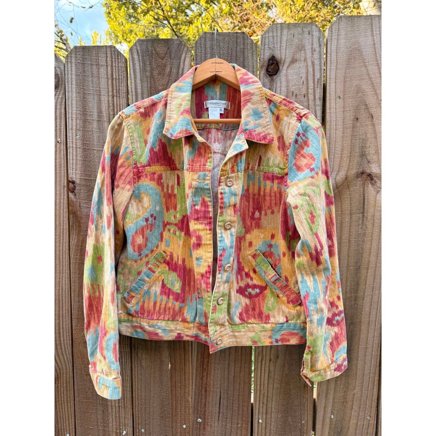 Vintage Ikat Print Cotton Jacket – 90s/00s Coldwater Creek