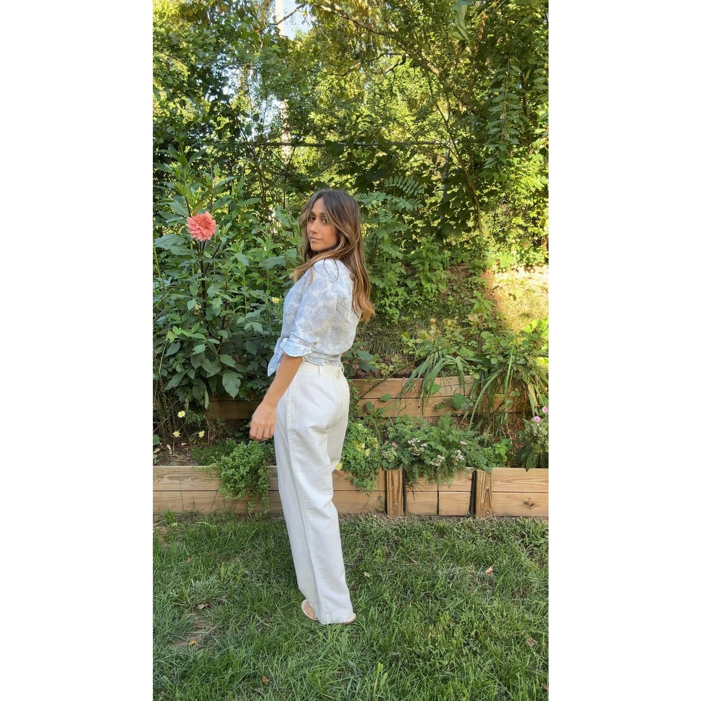 Ivory Linen Pleated Trousers — Sunday Honey Original