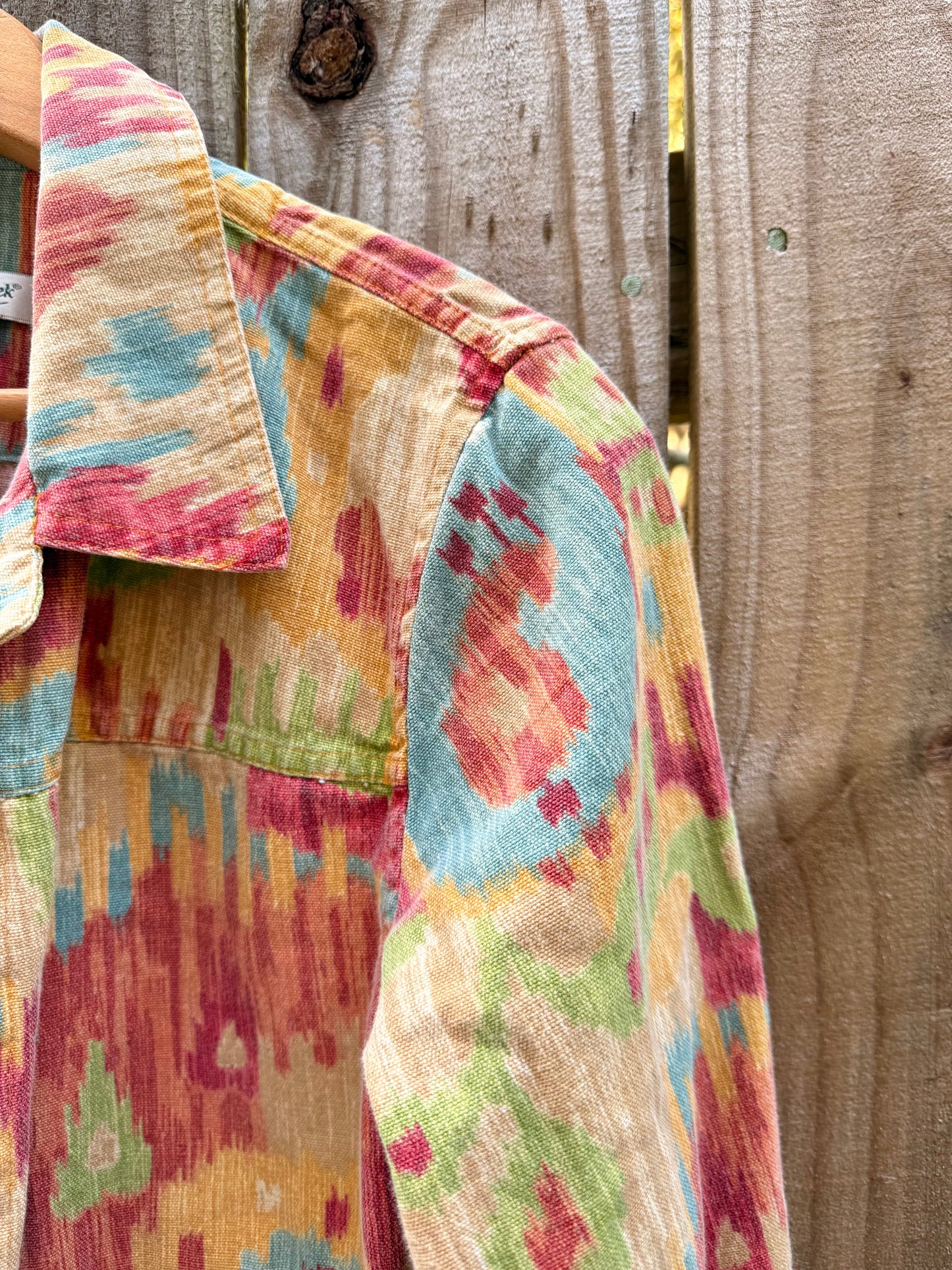 Vintage Ikat Print Cotton Jacket – 90s/00s Coldwater Creek