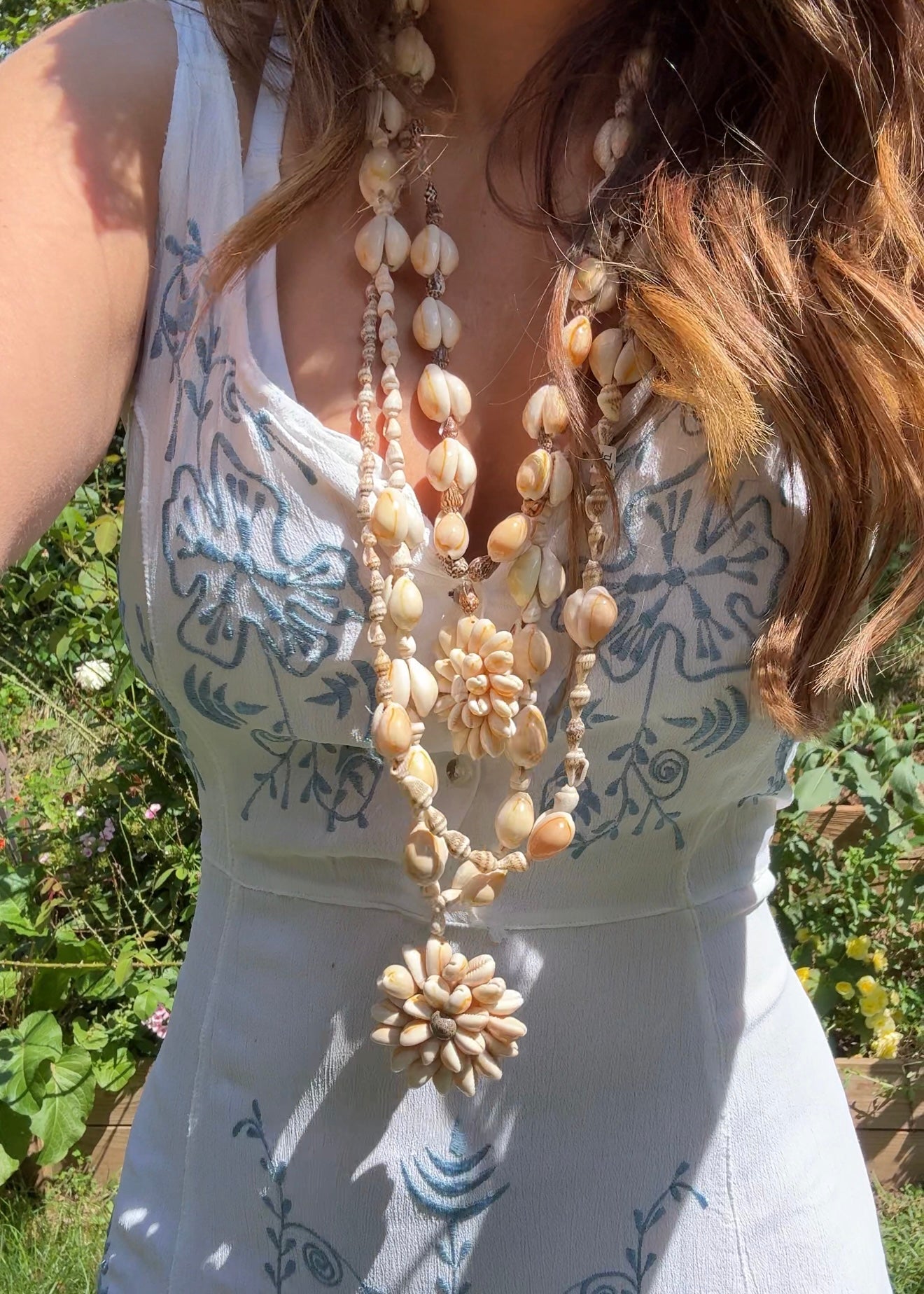 Y2K Coastal Cowboy White Embroidered Maxi Dress