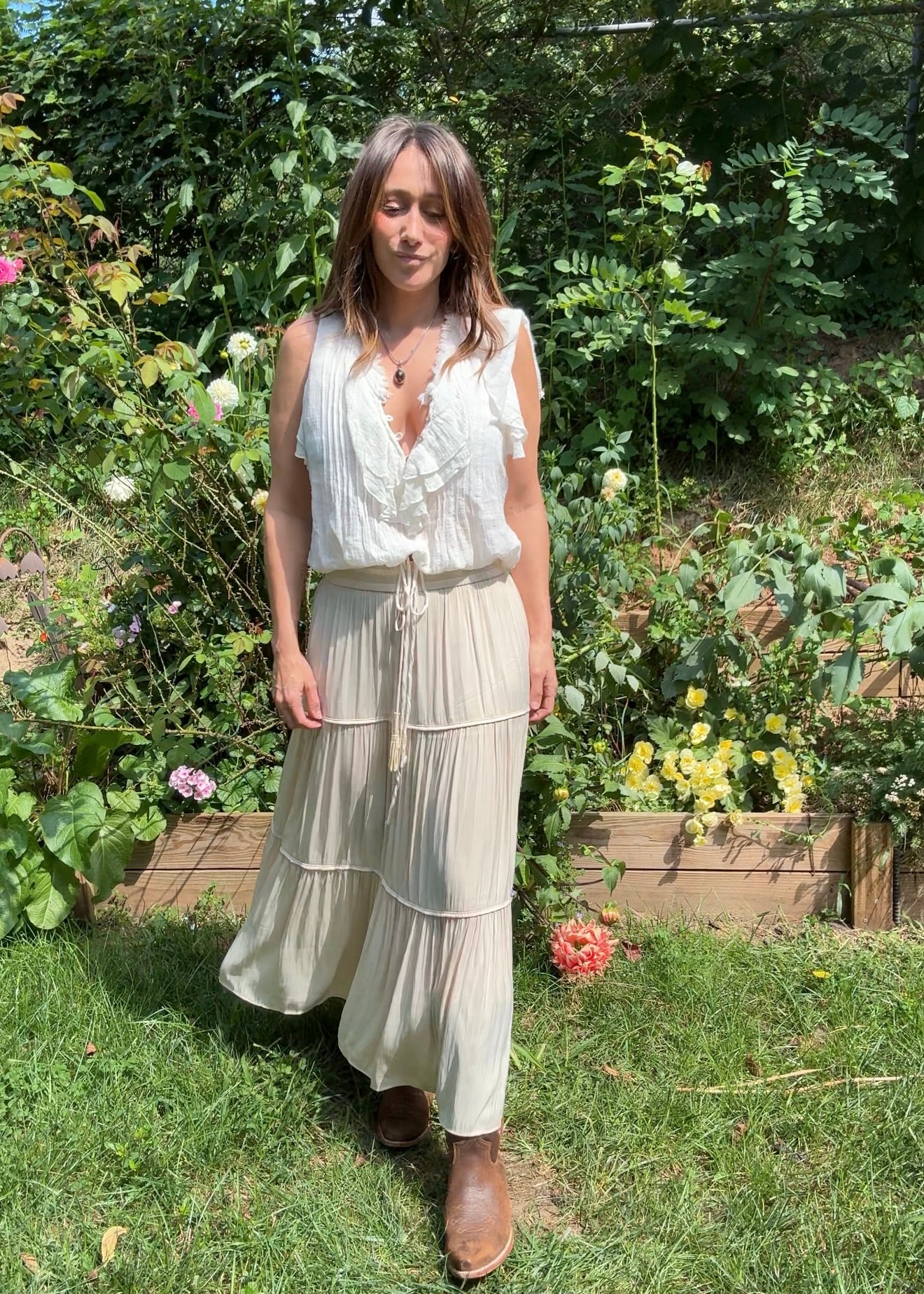 Joie Floaty Tiered Maxi Skirt – Desert Romance