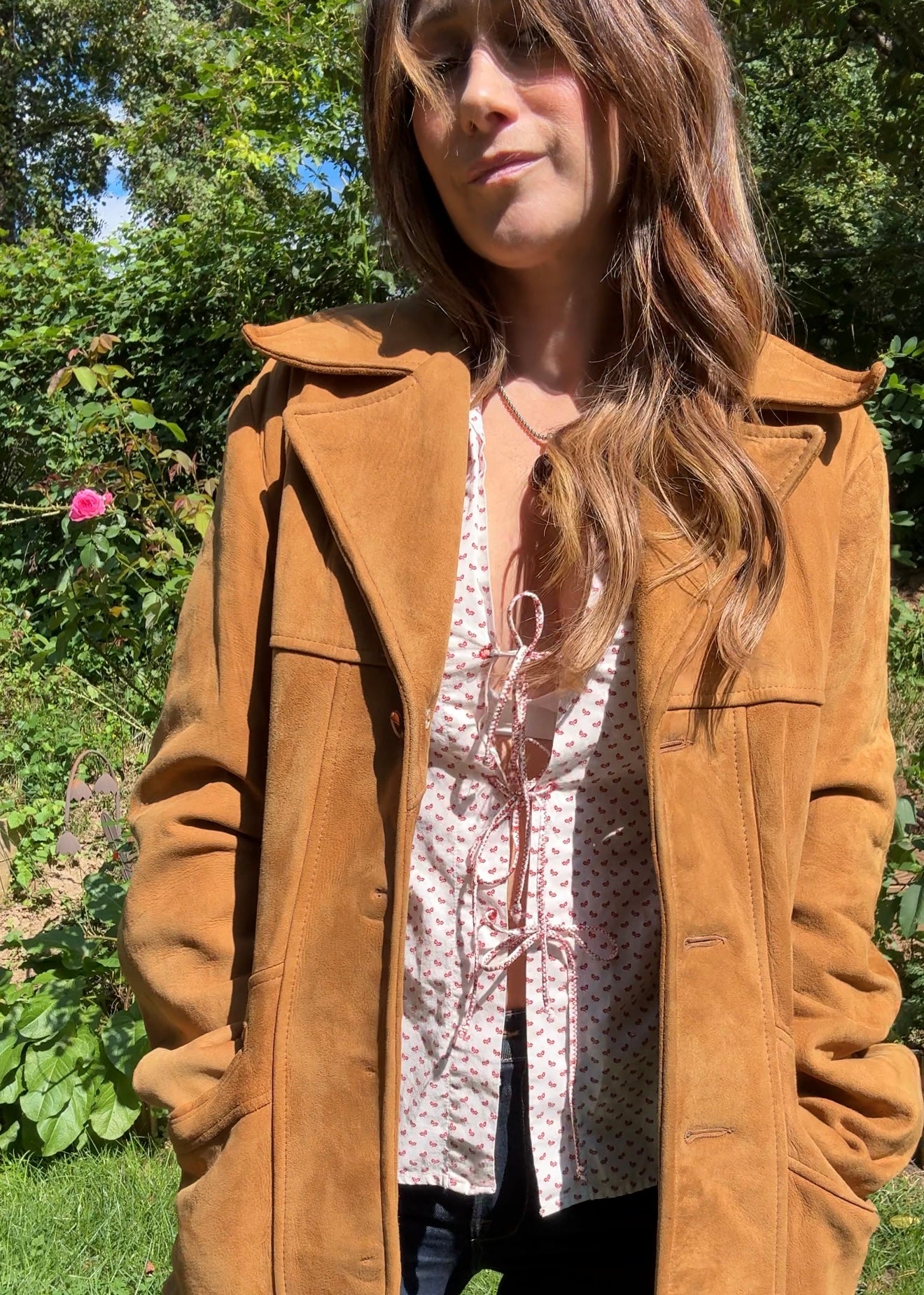 70s Camel Suede Jacket — Boho Western Festival / Vintage Menswear Coat