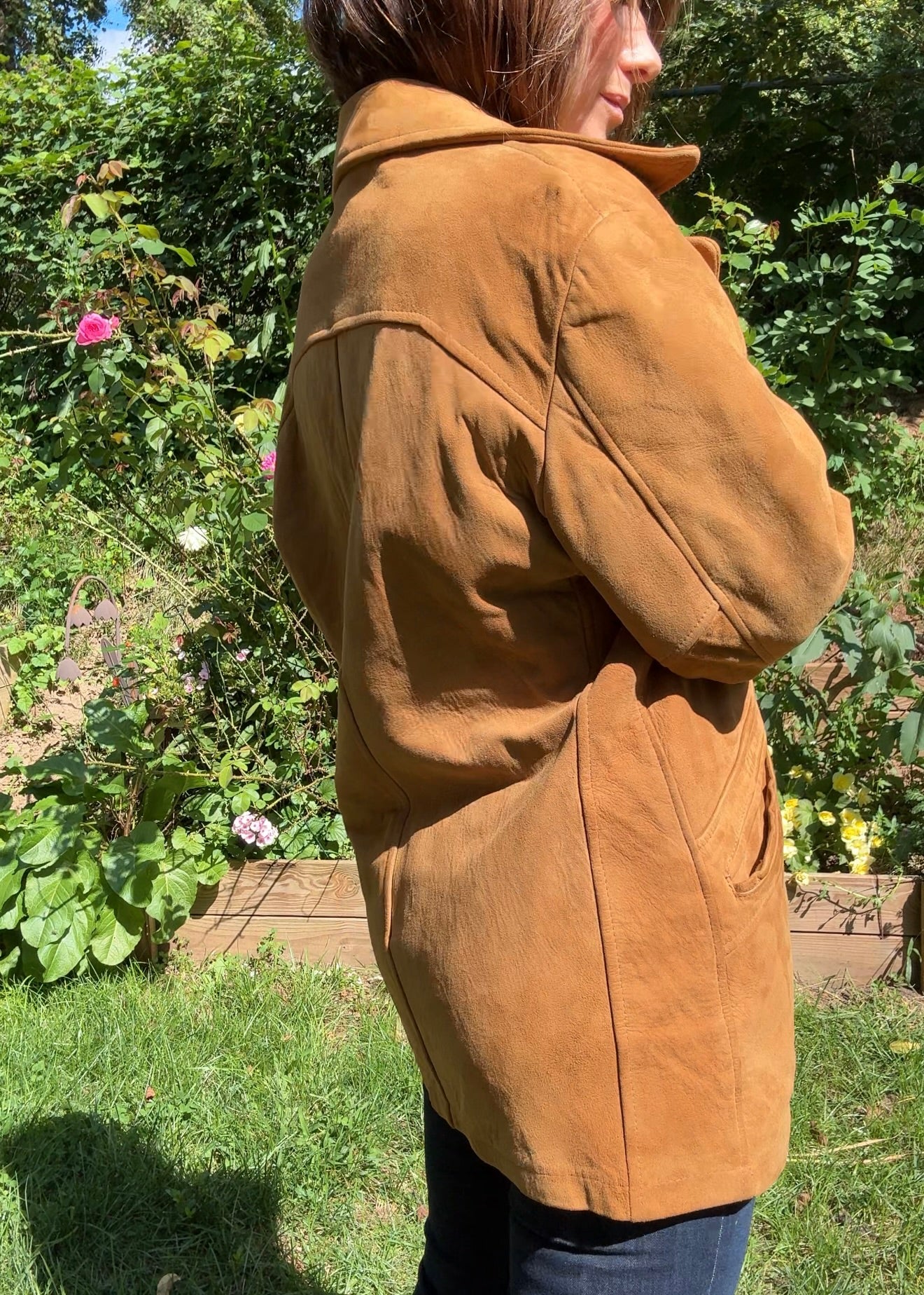 70s Camel Suede Jacket — Boho Western Festival / Vintage Menswear Coat