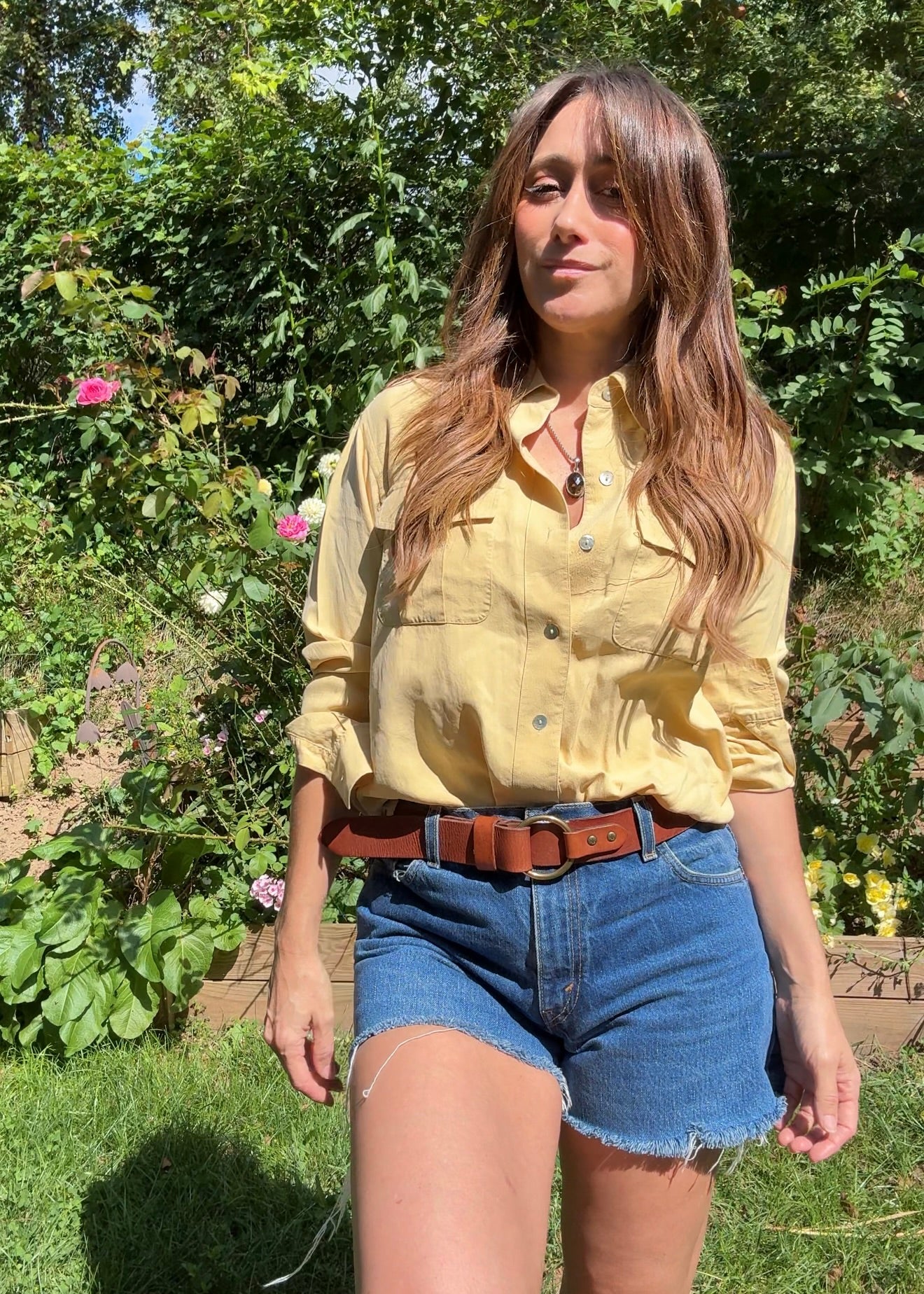 Silk Button-Down Shirt — Butter Yellow / Western Luxe Vintage