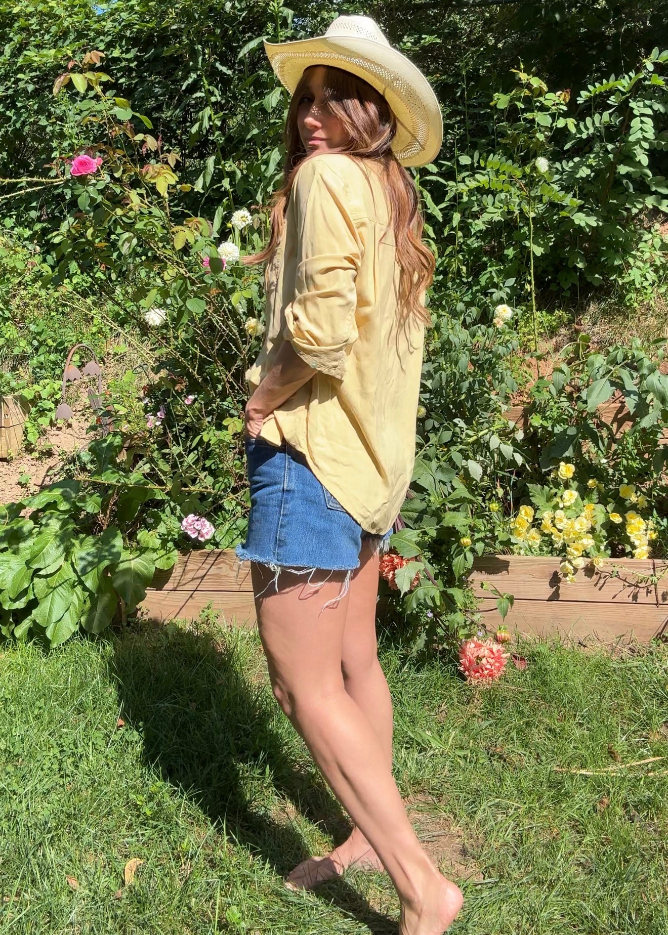 Silk Button-Down Shirt — Butter Yellow / Western Luxe Vintage