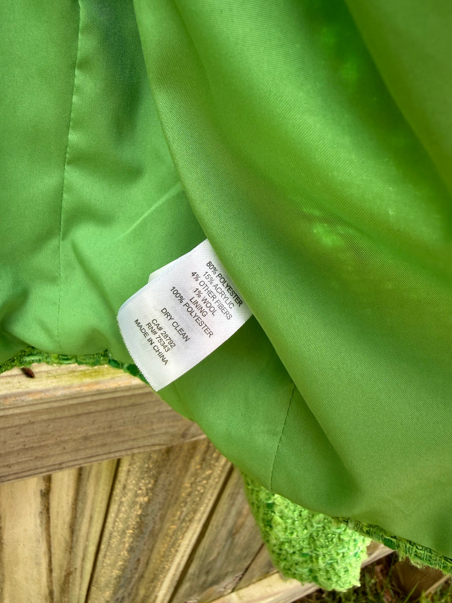 Nicole Miller Lime Bouclé Cropped Jacket
