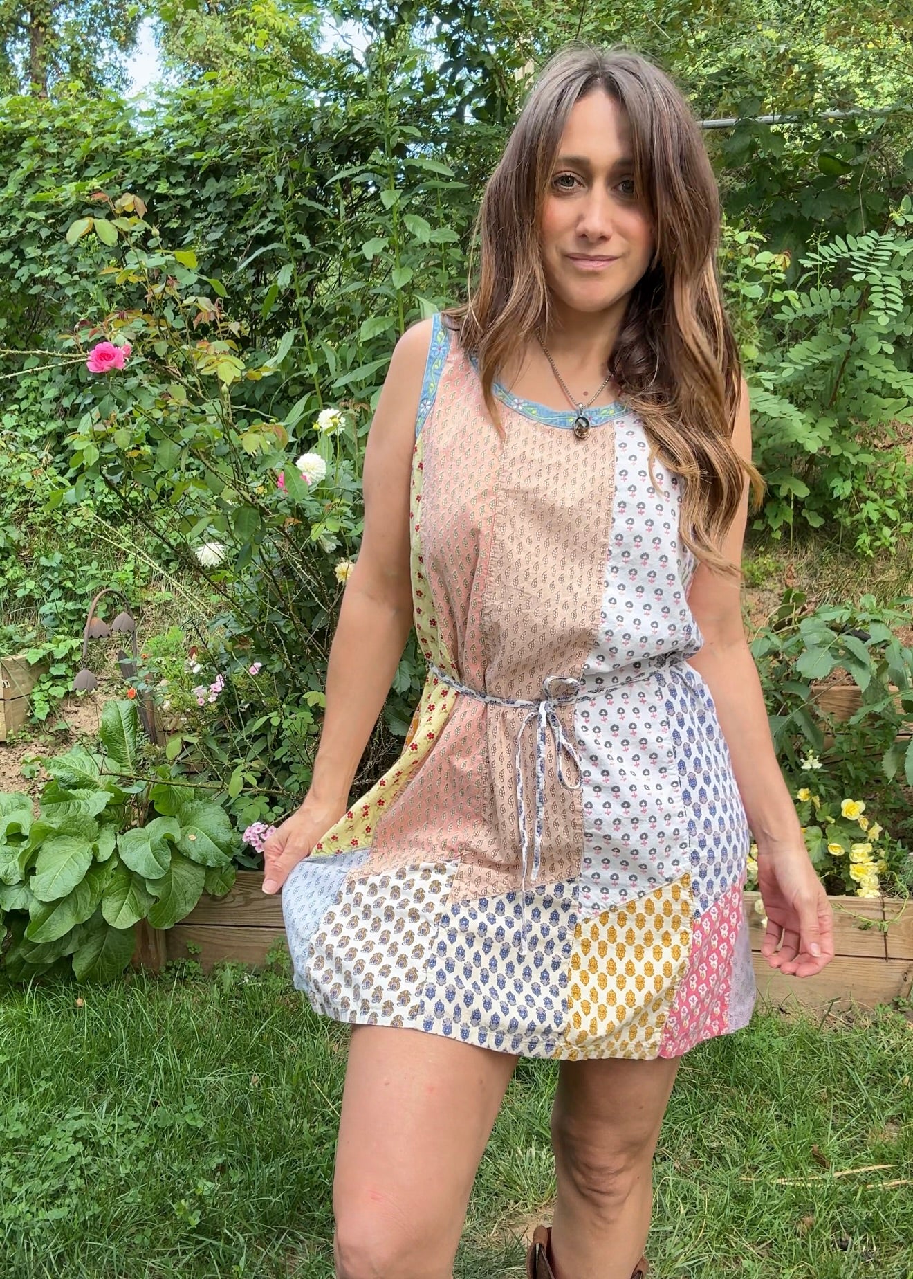 Vintage Patchwork Mini Dress – Sacred Threads 90s/2000s