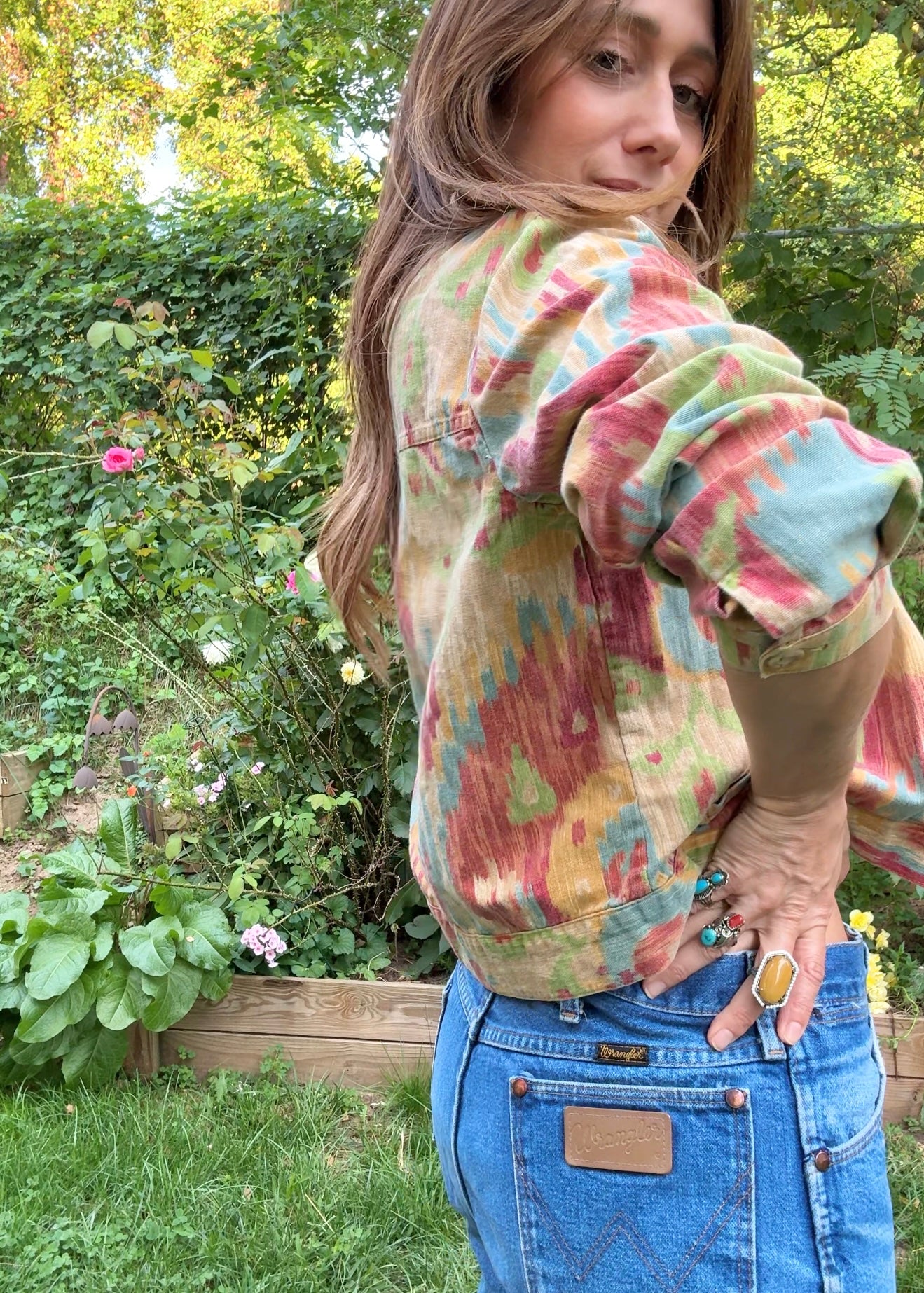 Vintage Ikat Print Cotton Jacket – 90s/00s Coldwater Creek