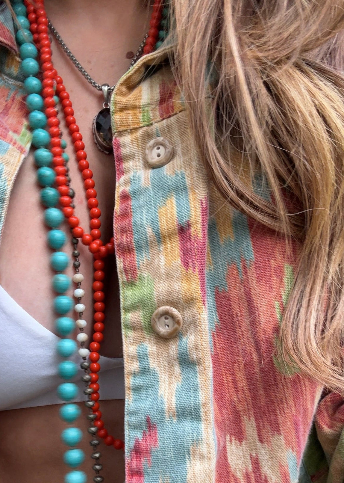 Vintage Ikat Print Cotton Jacket – 90s/00s Coldwater Creek