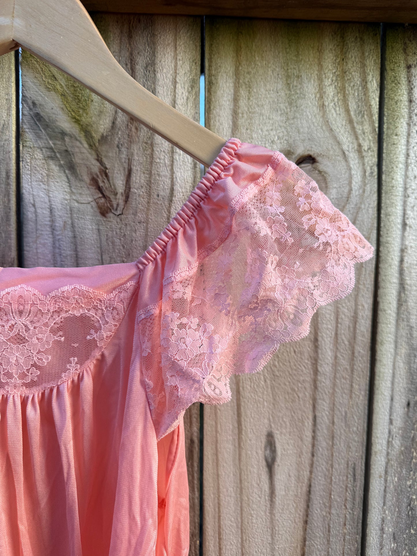 Vintage Blush Pink Lace Nightgown Dress – Sweetheart Valentine Slip