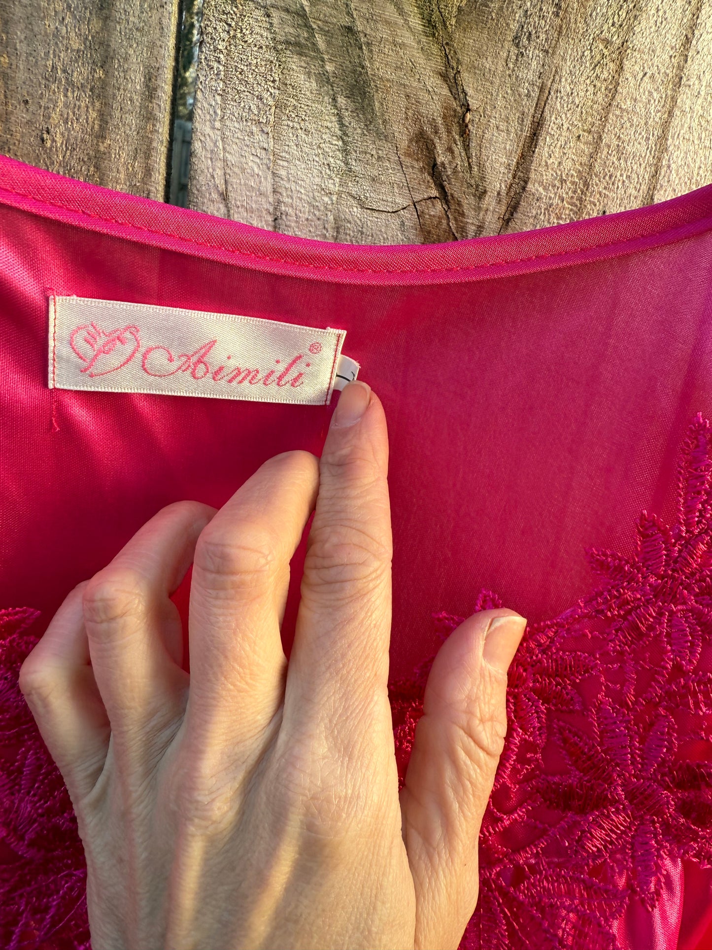 Vintage Hot Pink Lace Nightie Dress