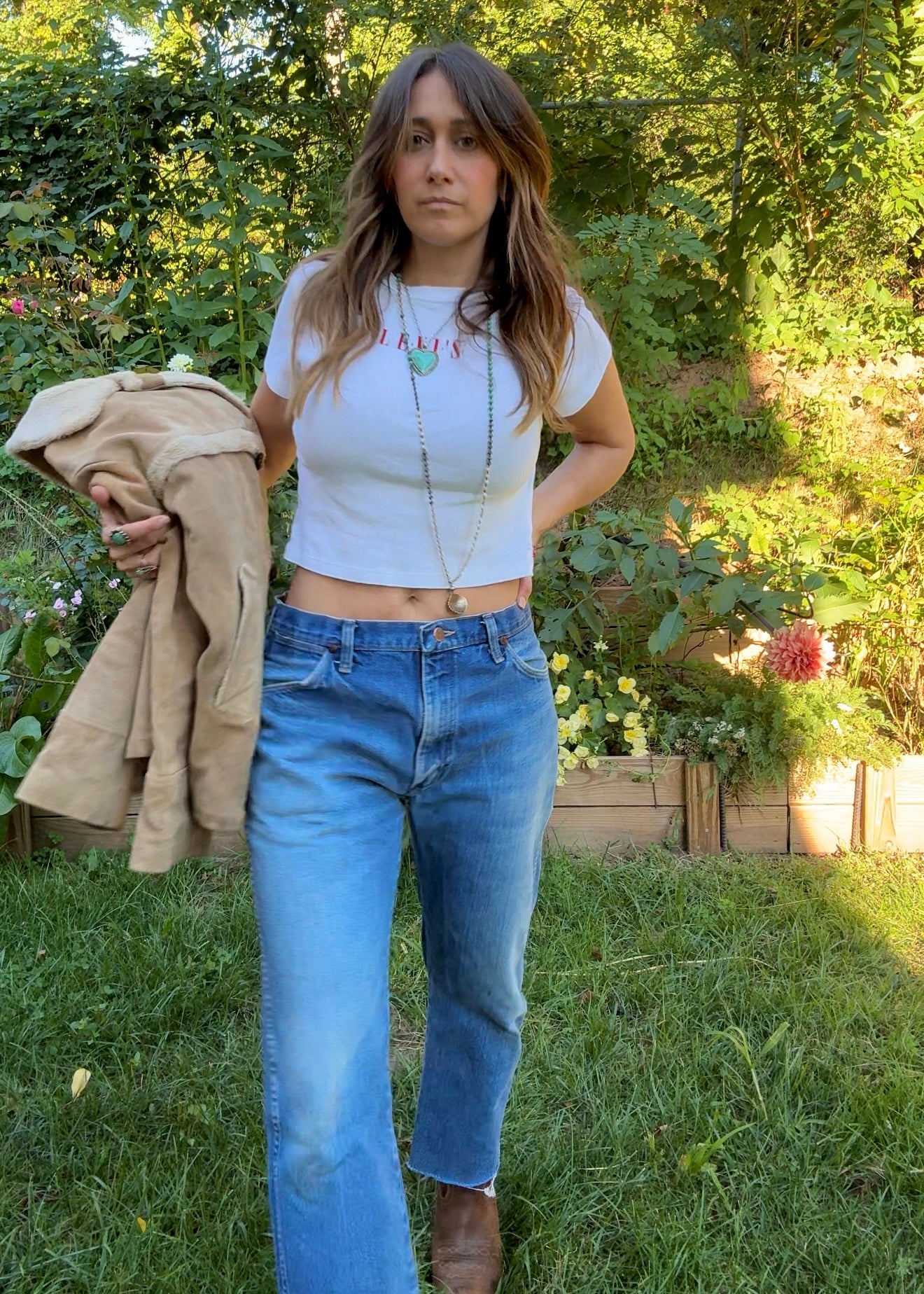 Vintage Wrangler Cropped Raw Edge Hem Straight Leg Jeans