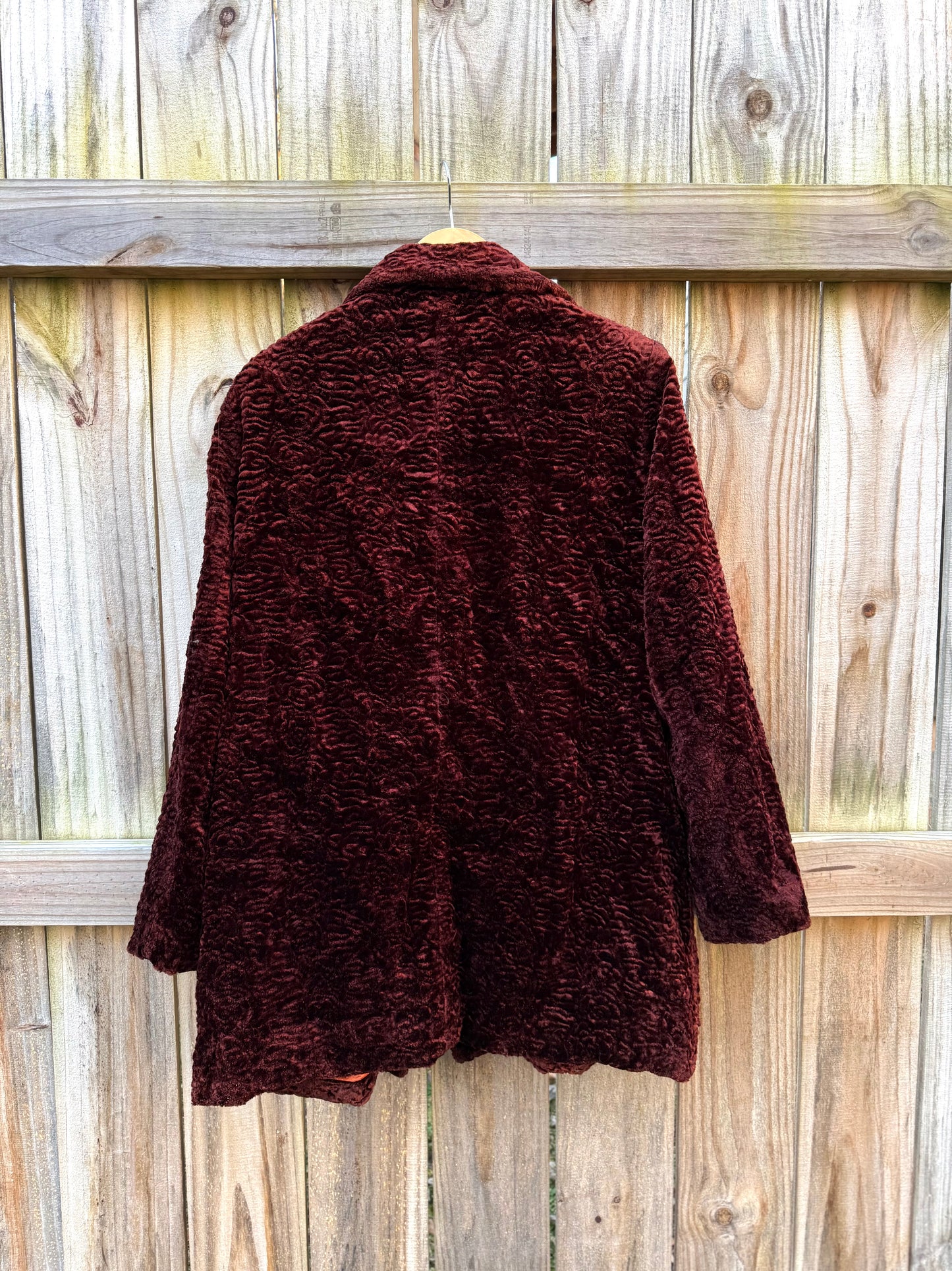 Plum Textured Faux Fur Lodge Coat | Vintage Aspen Winter Statement