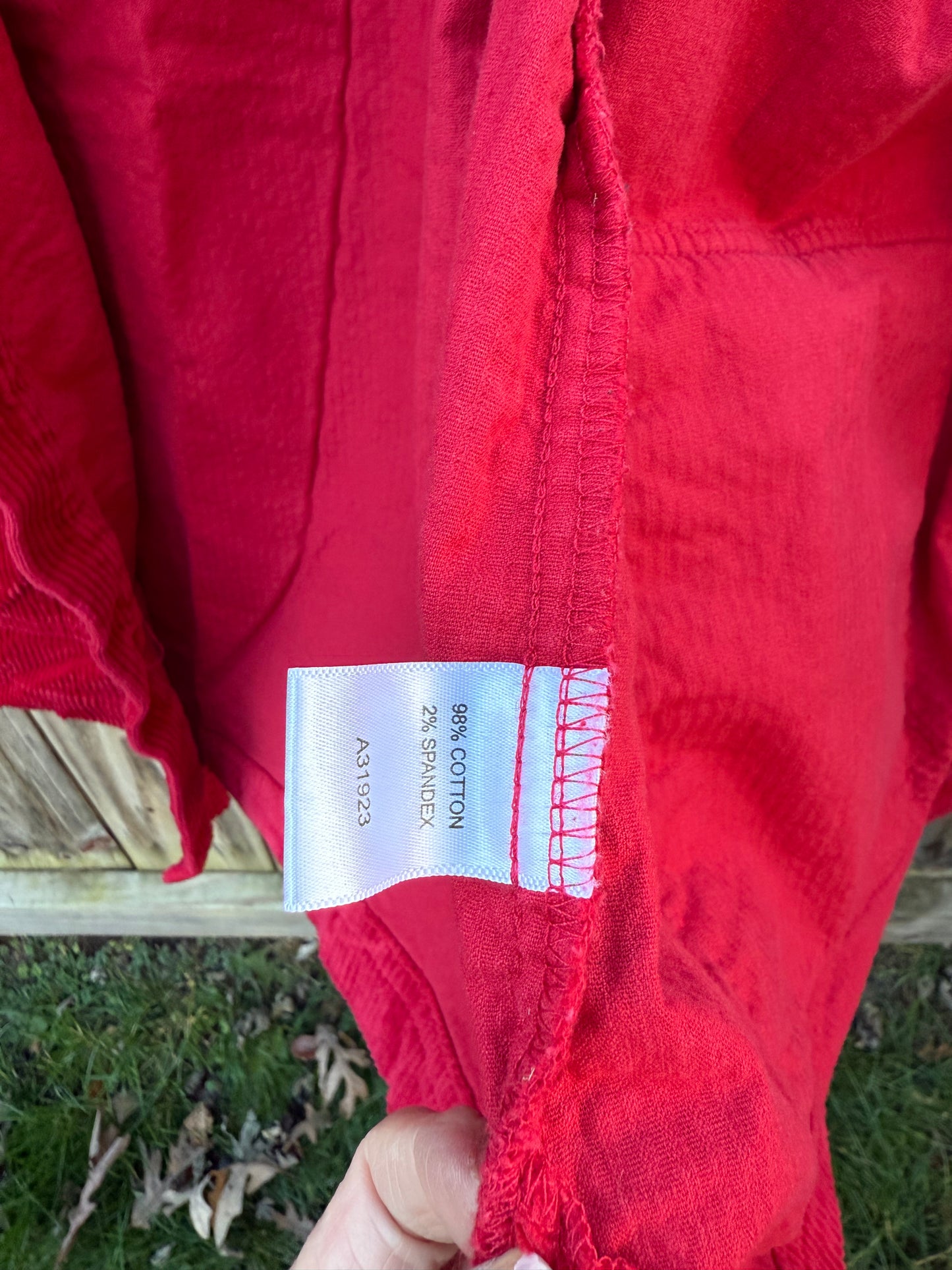 Red Cotton Corduroy Utility Jacket