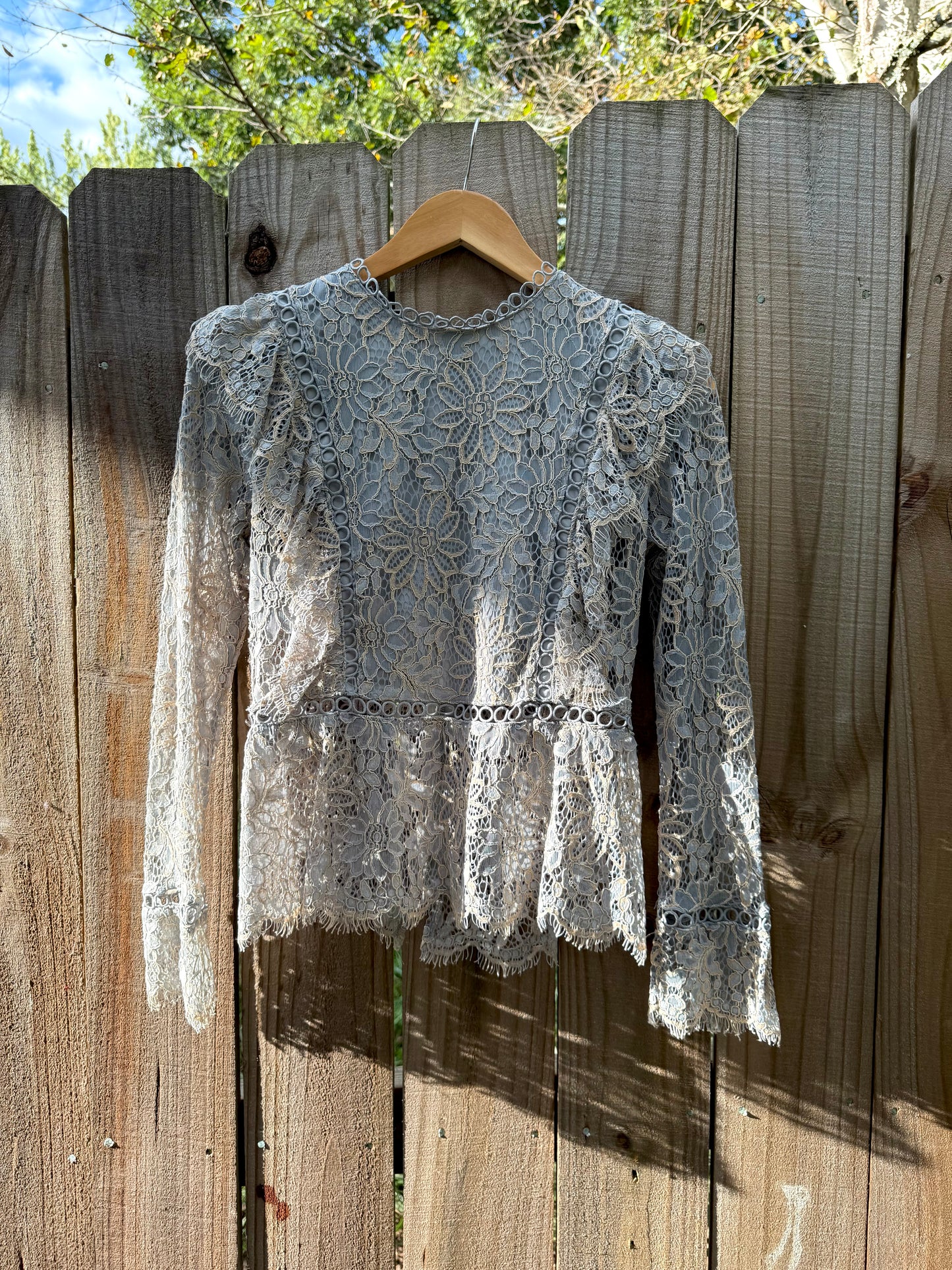 Romantic Lace Peplum Top - Story