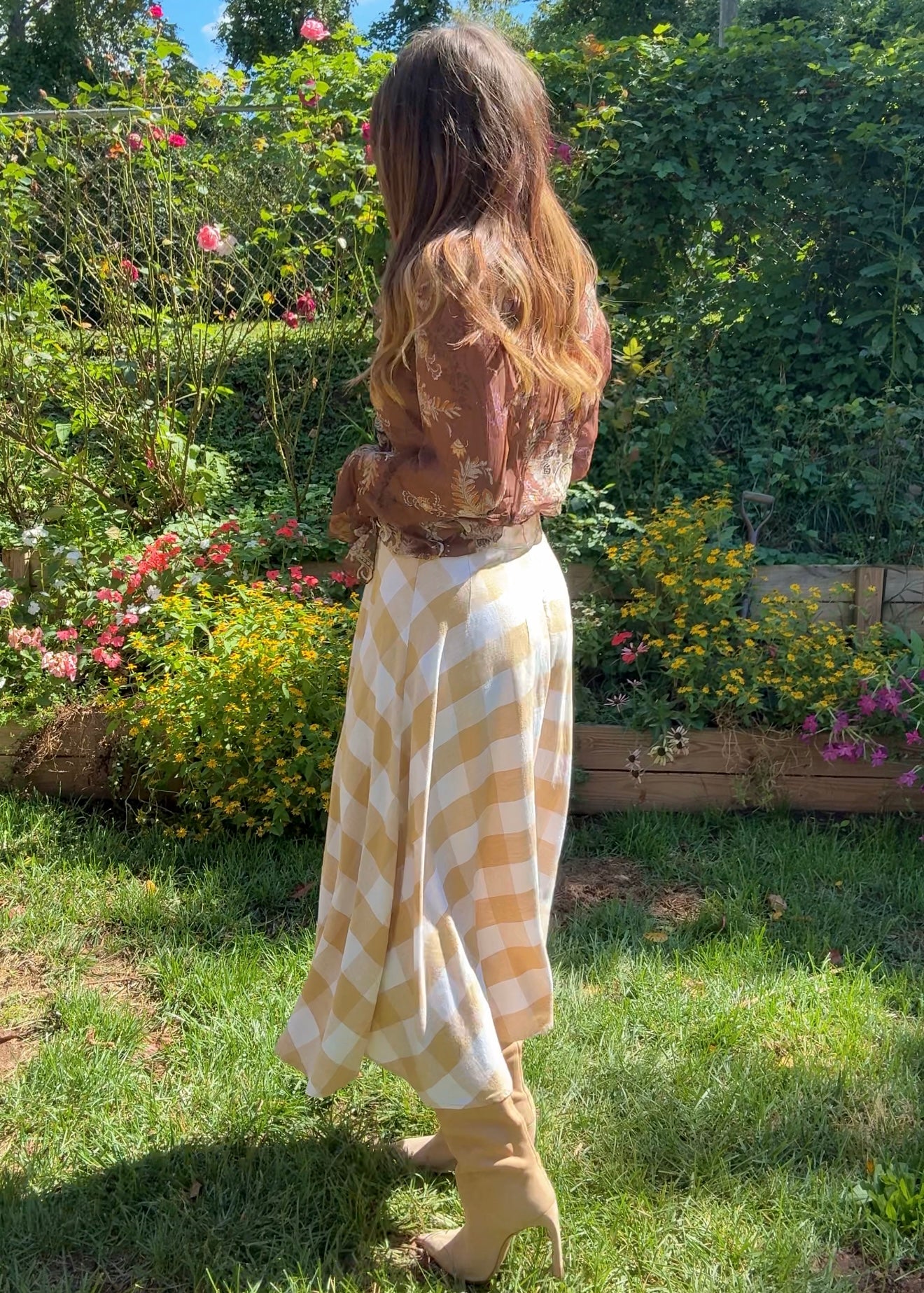 Sheer Silk Ruffle Blouse – 70s Revival Paisley Print