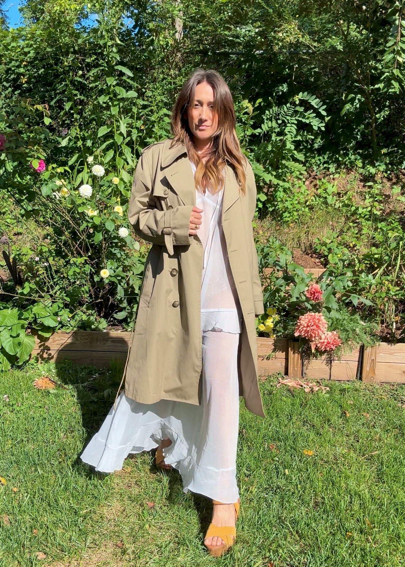 Vintage 90s London Fog Trench Coat - khaki