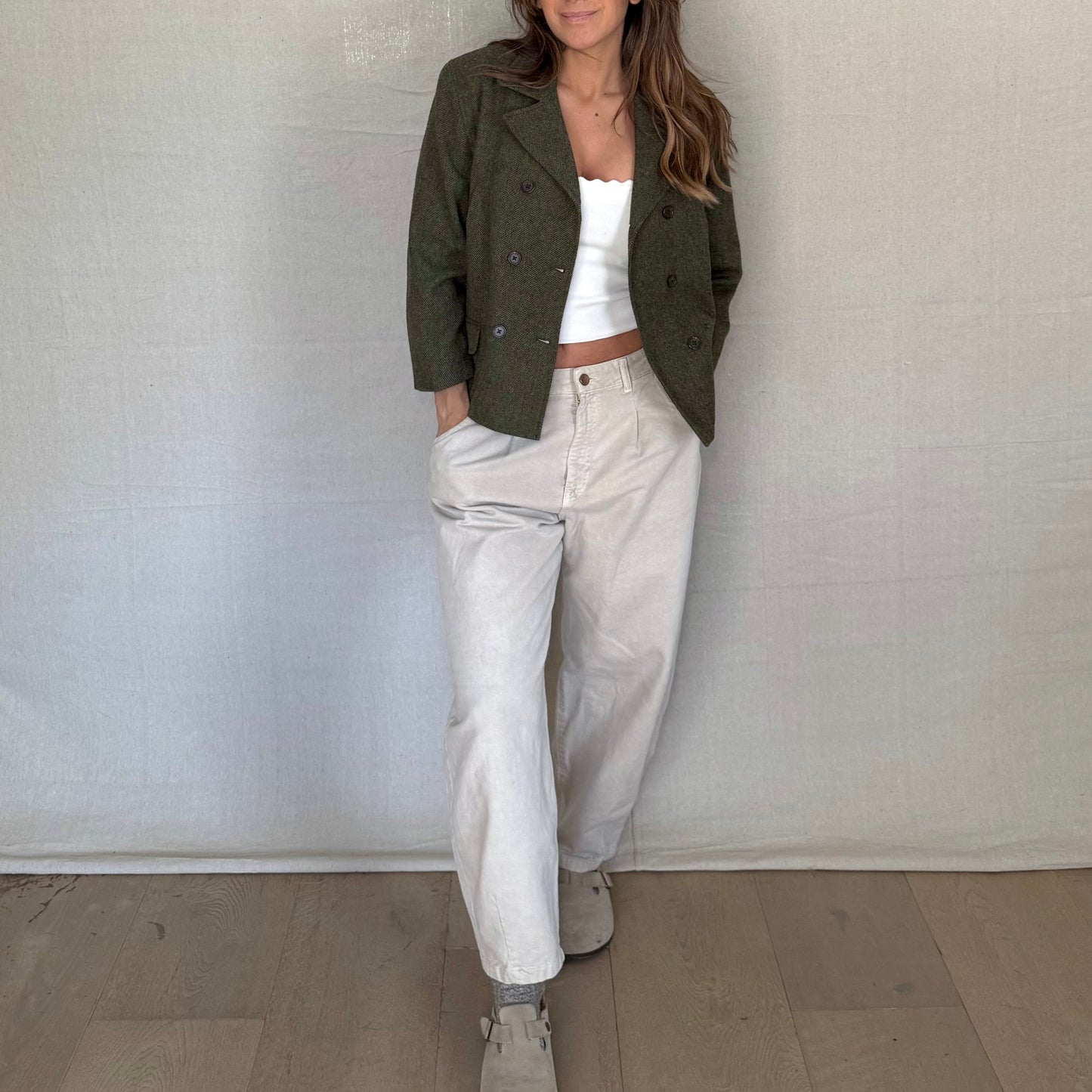 Ralph Lauren Olive Wool Petite Blazer