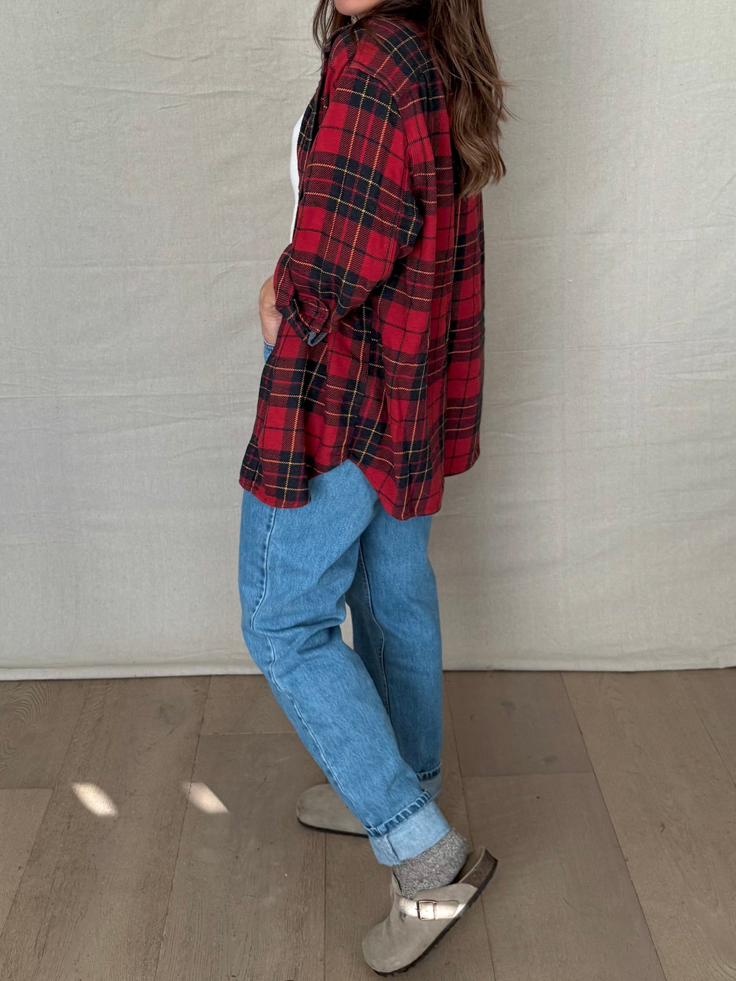 Vintage Wallace &; Barnes Plaid Flannel – 90s Workwear Layer