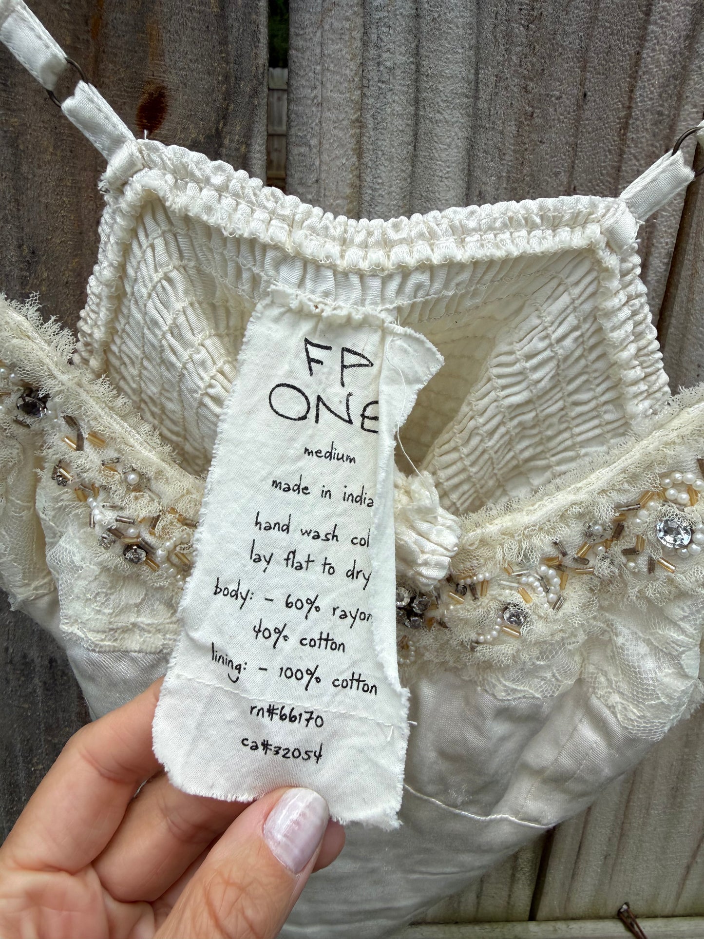 Free People One Beaded Embellished Cropped Cami | Fairy Grunge Boho