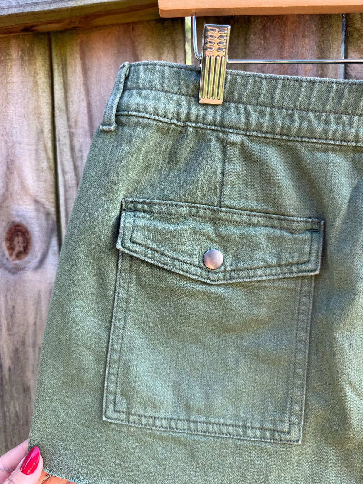 Reworked Olive Y2K Utility Mini Skirt