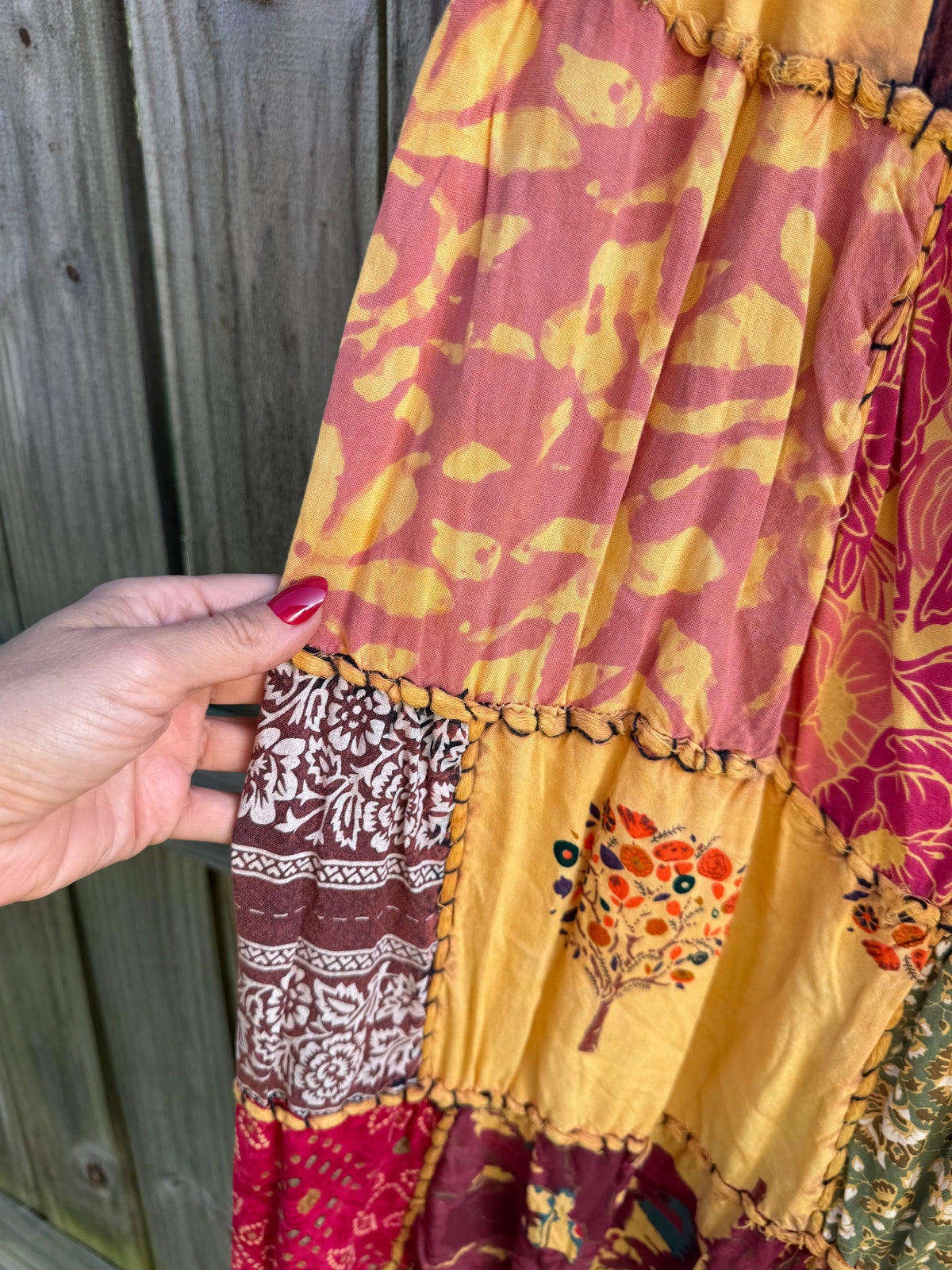Patchwork Bohemian Maxi Skirt