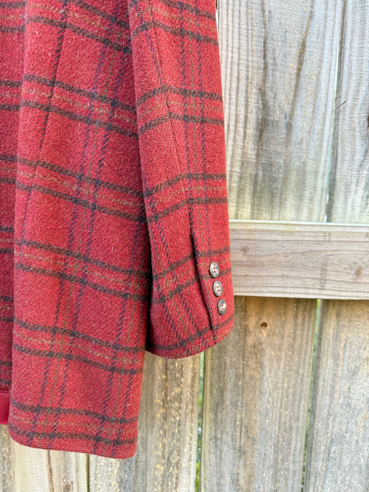 Vintage red plaid wool blaze