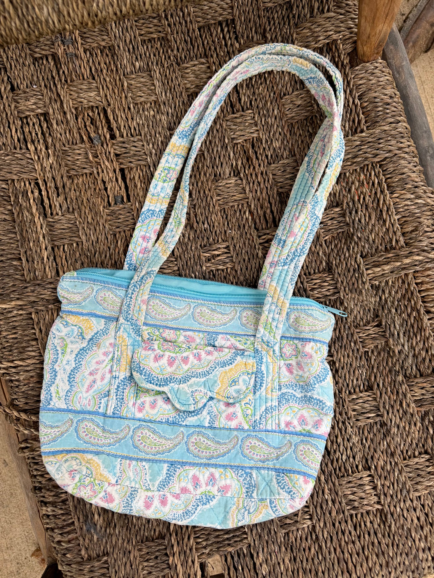Vintage Quilted Paisley Shoulder Bag Y2K