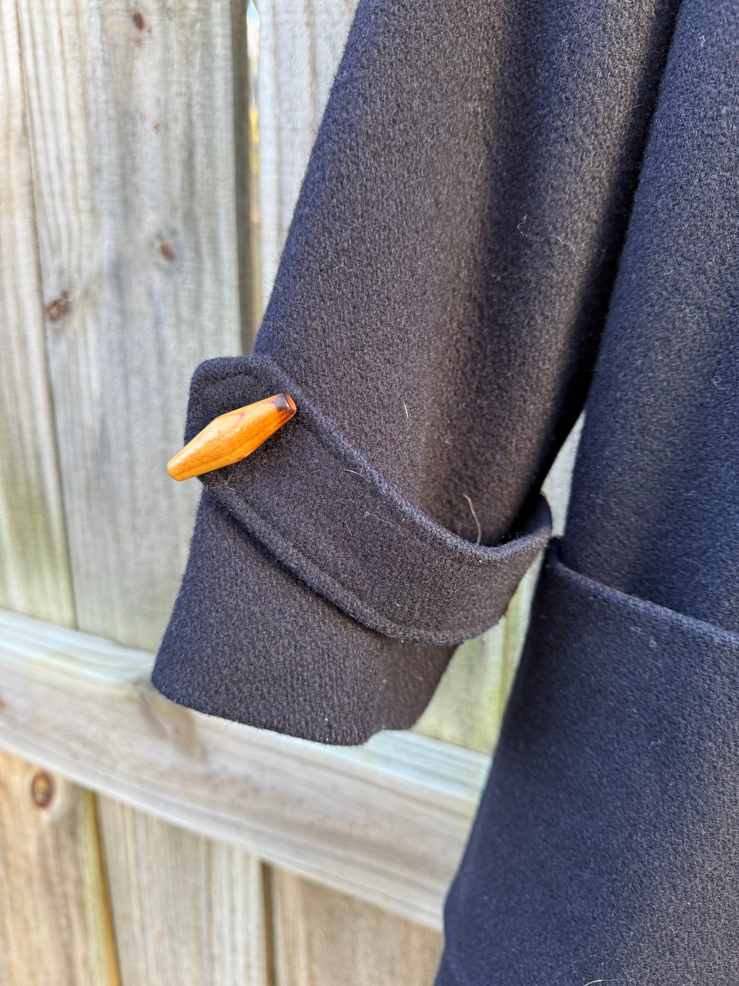 Vintage Navy Wool Duffle Coat Talbots Petite