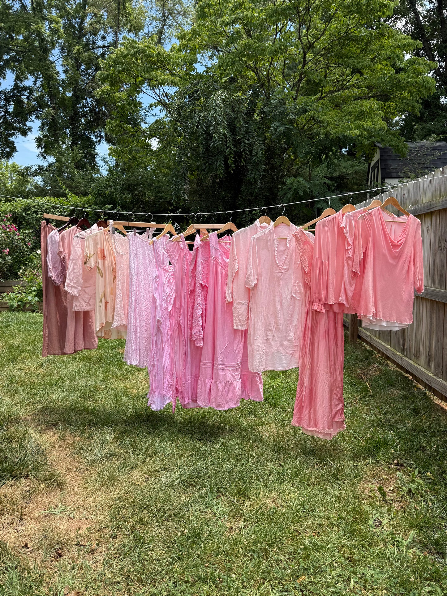 Hand-Dyed Gap Eyelet Wrap Skirt | Ballet Pink Cotton | Adjustable Wrap | S Petite