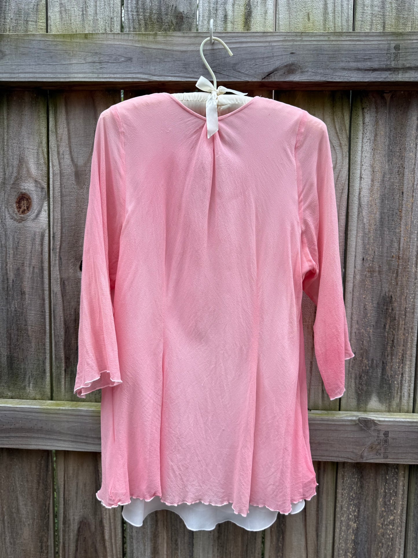 Hand Dyed Silk Cowl Neck Pink Blouse | One of One