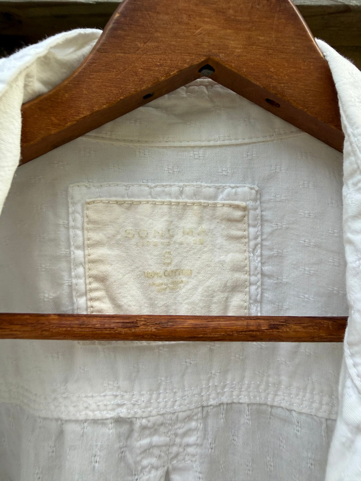 White Cotton Textured Button-Up Shirt