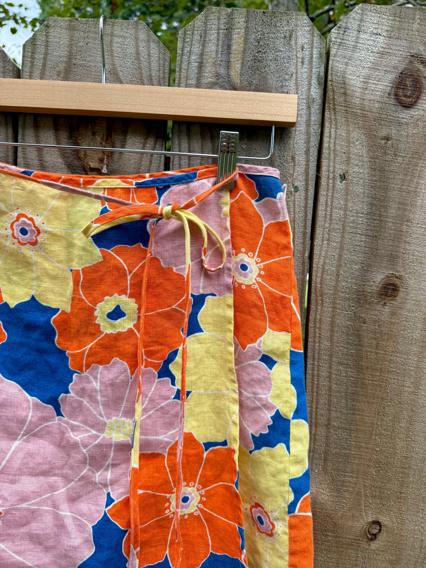 Rails Floral Linen Wrap Skirt