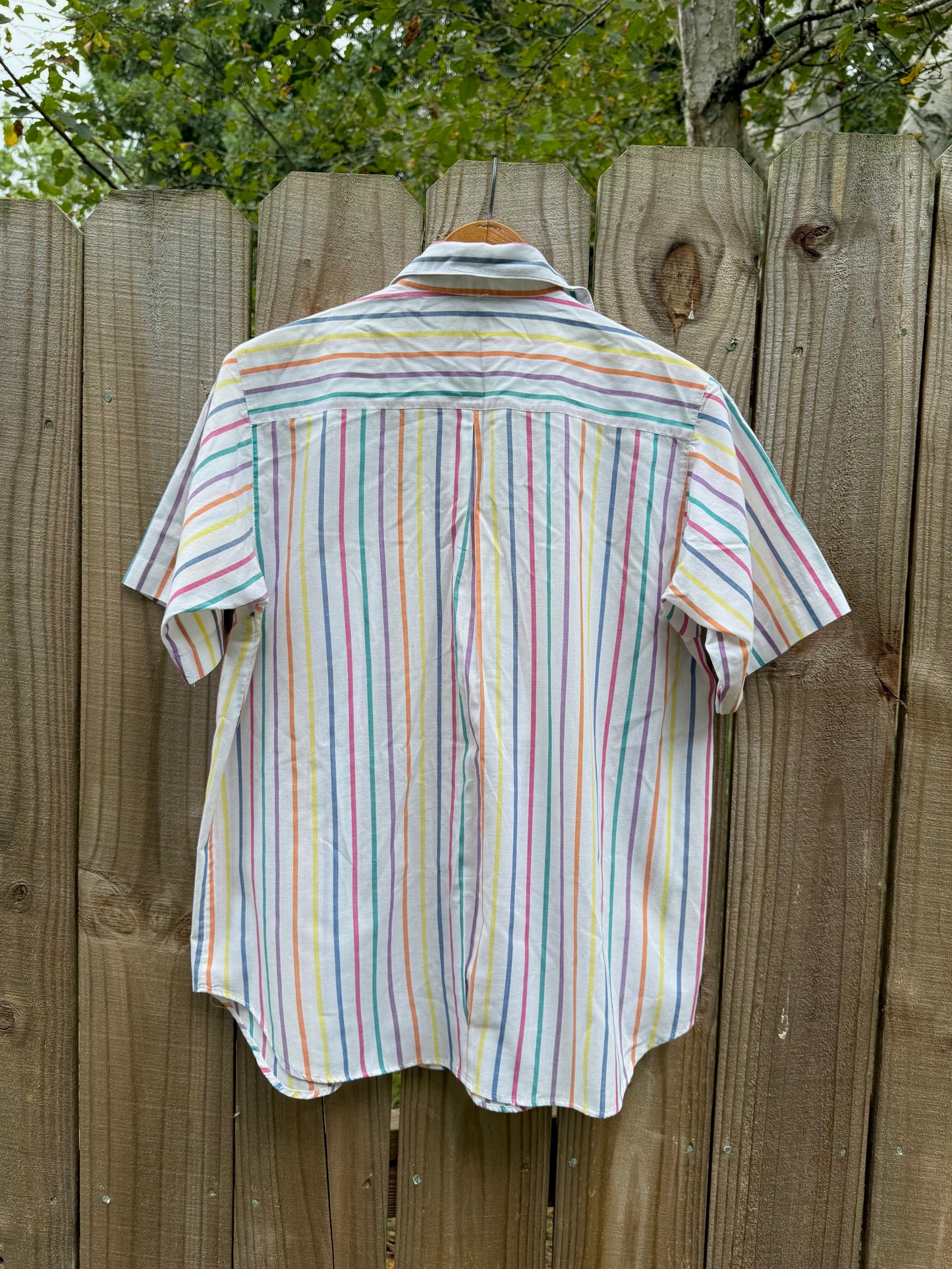 90’s Rainbow Stripe Button Down (Vintage Cotton)