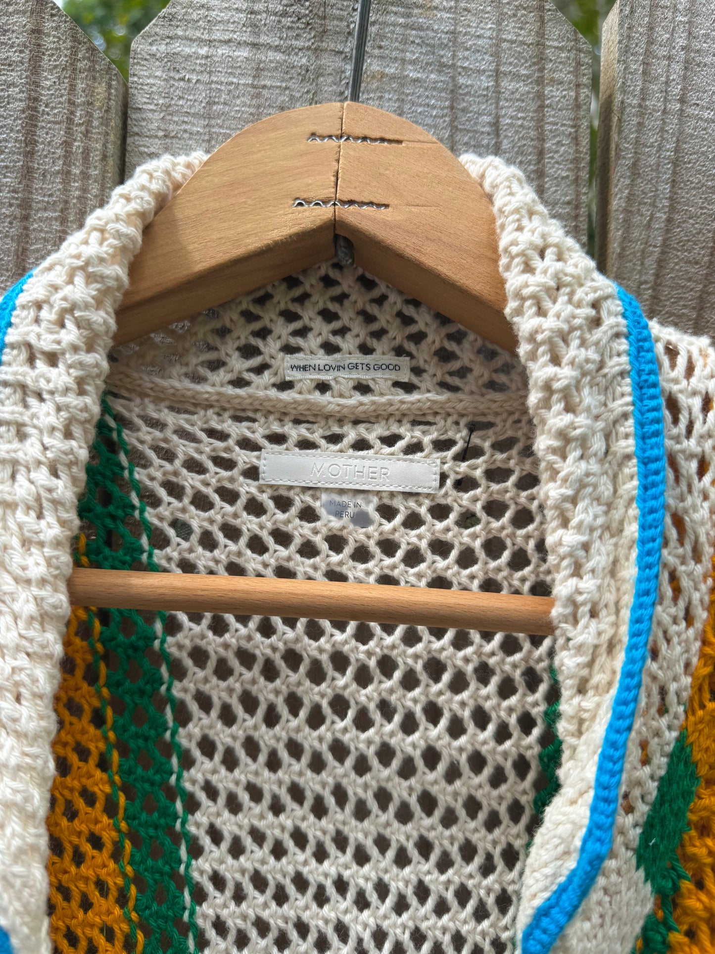 Mother Crochet Stripe Cardigan
