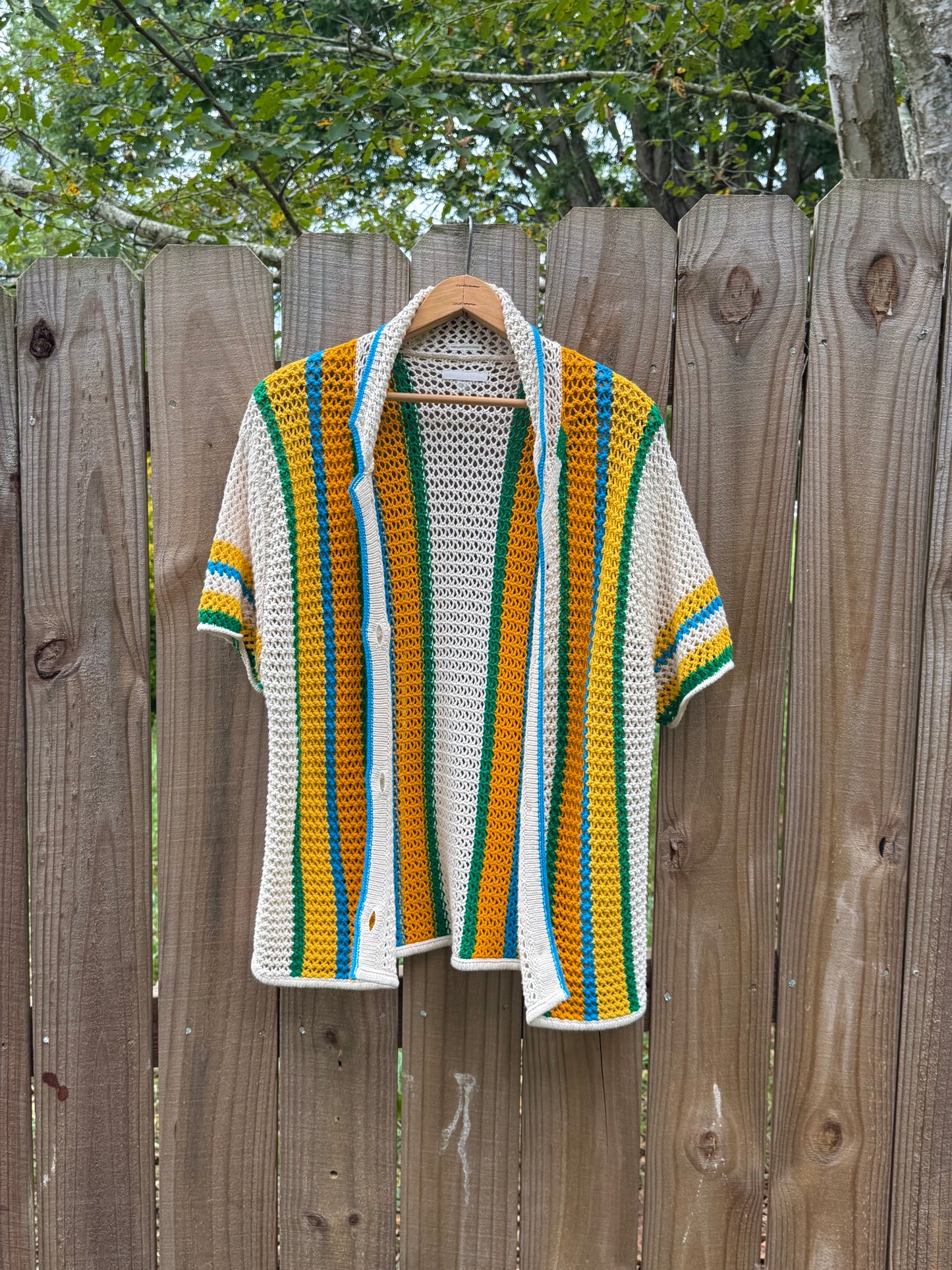 Mother Crochet Stripe Cardigan
