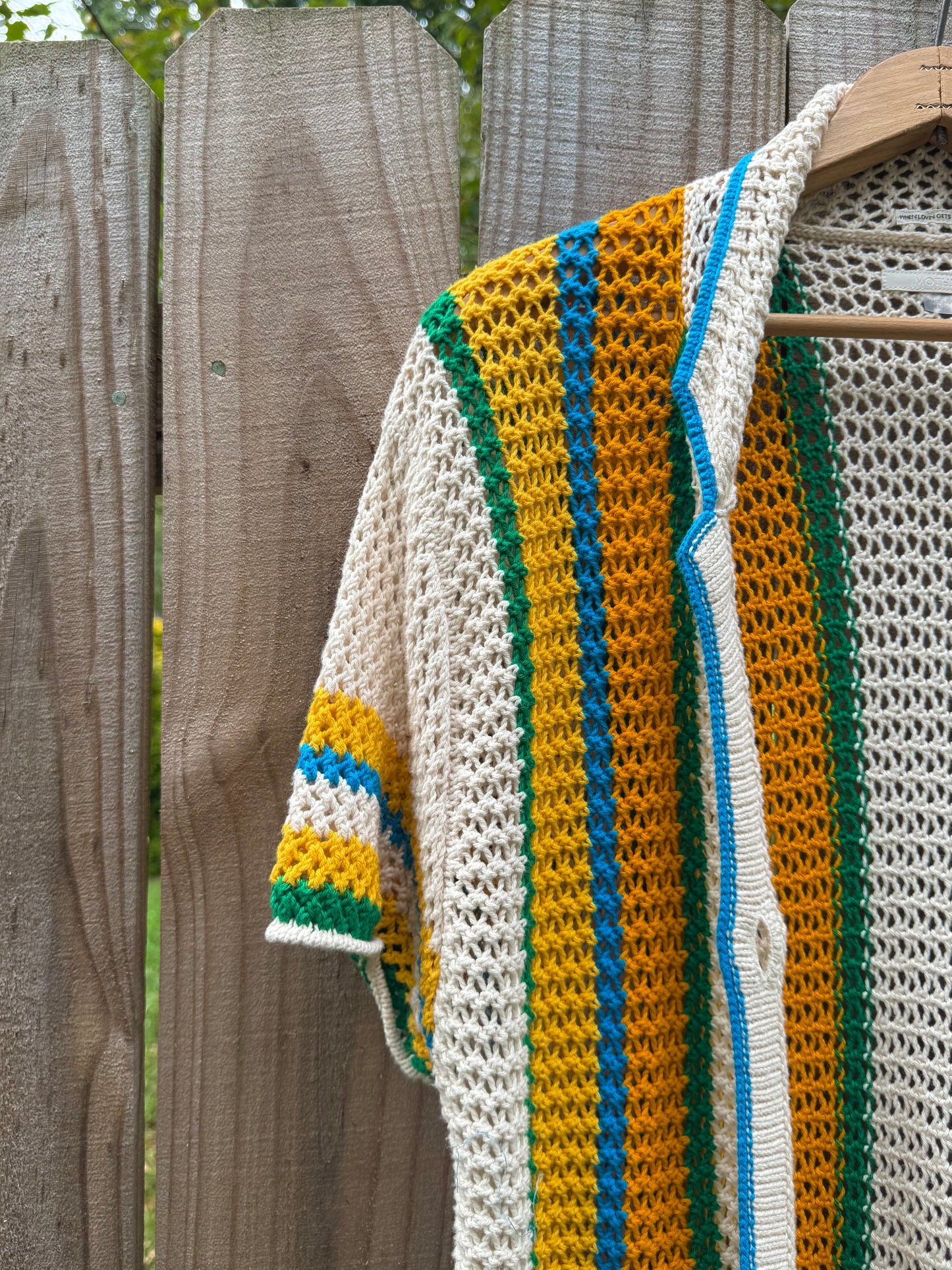 Mother Crochet Stripe Cardigan