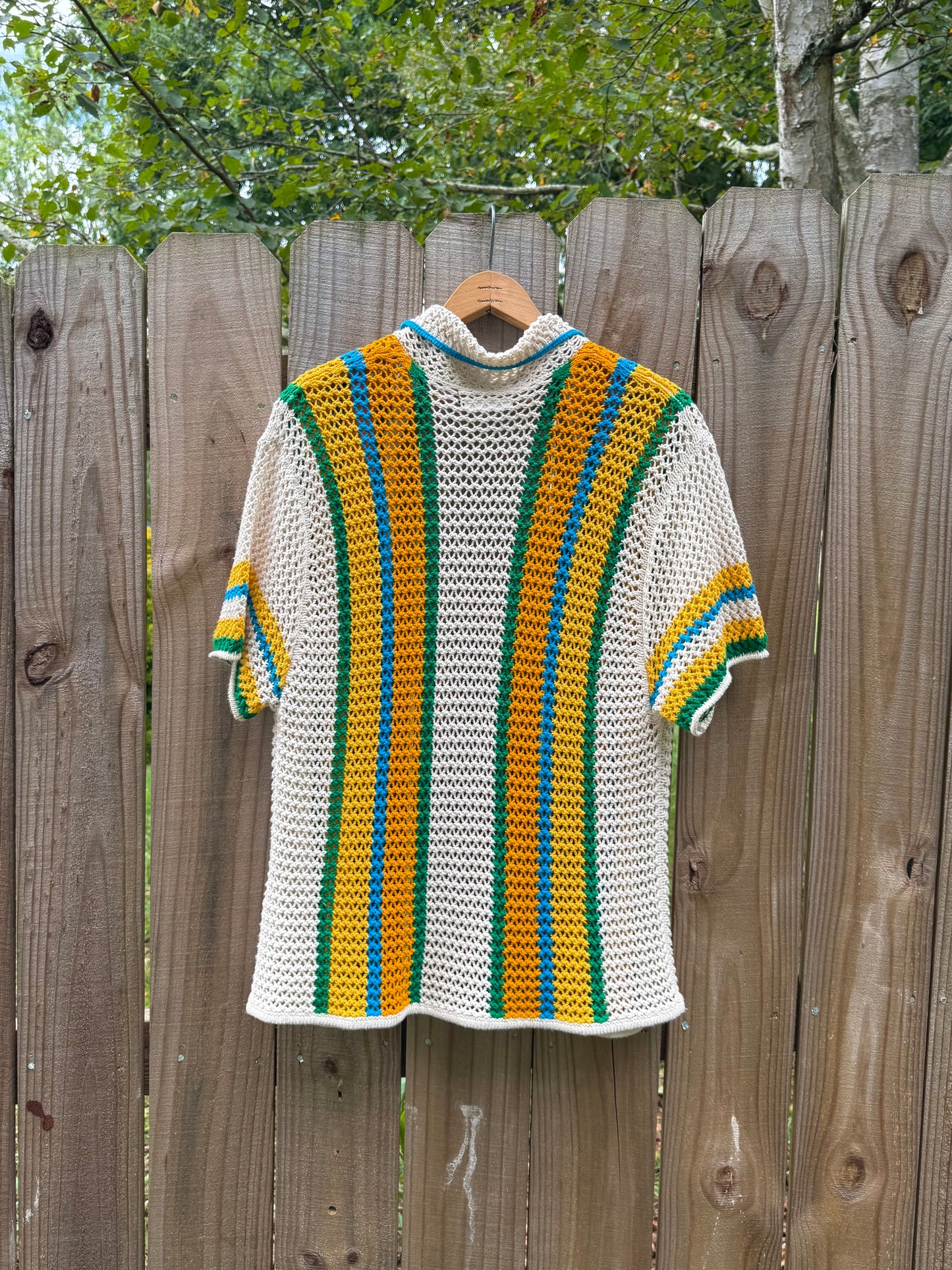 Mother Crochet Stripe Cardigan