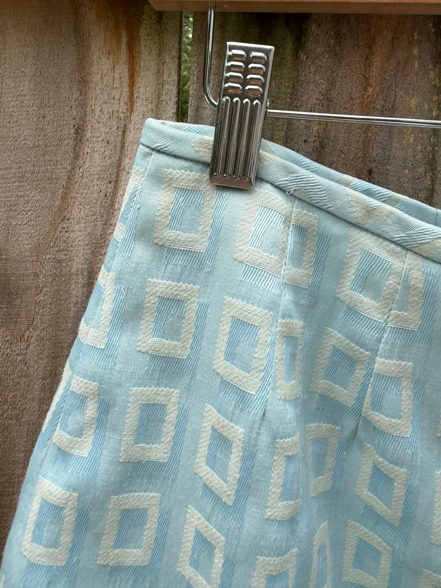 Powder Blue Jacquard Mini Skirt | Minimalist 90s Y2K Textured Mini
