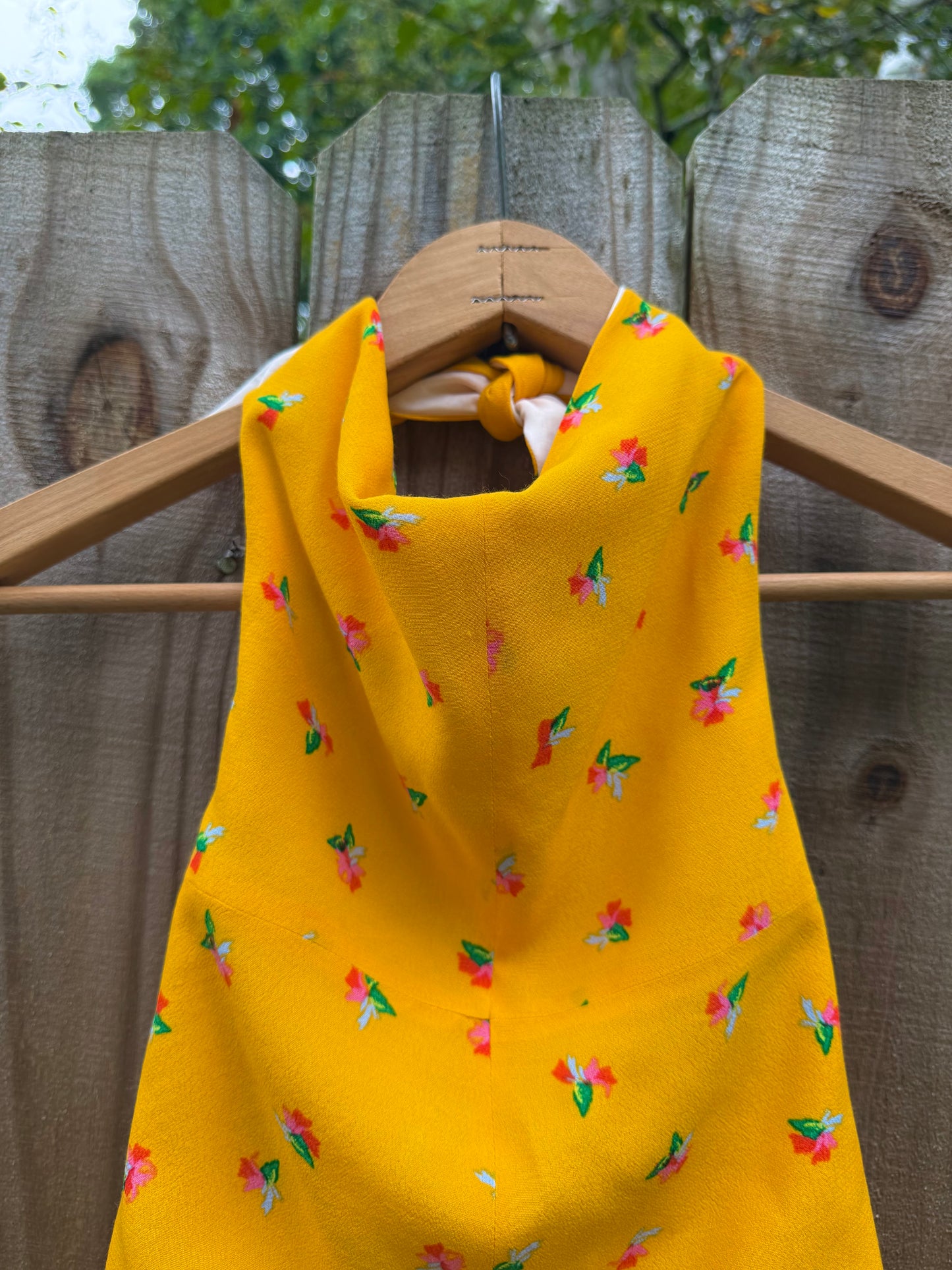 Bright Yellow Floral Two-Piece Set – Original Design