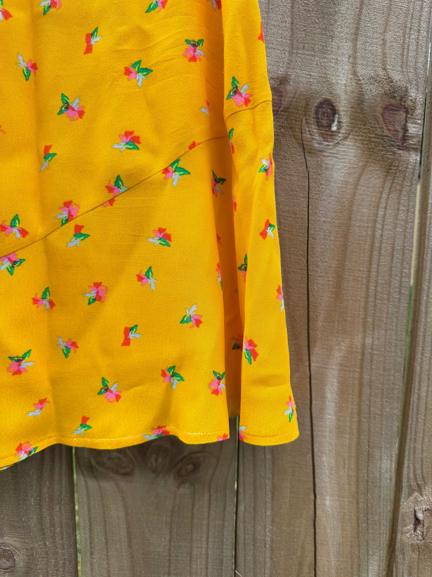 Bright Yellow Floral Two-Piece Set – Original Design