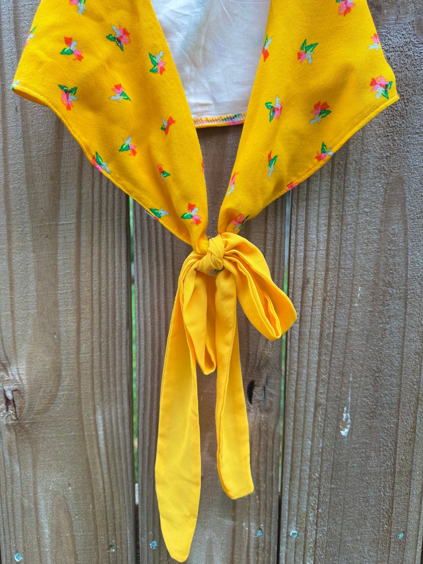 Bright Yellow Floral Two-Piece Set – Original Design