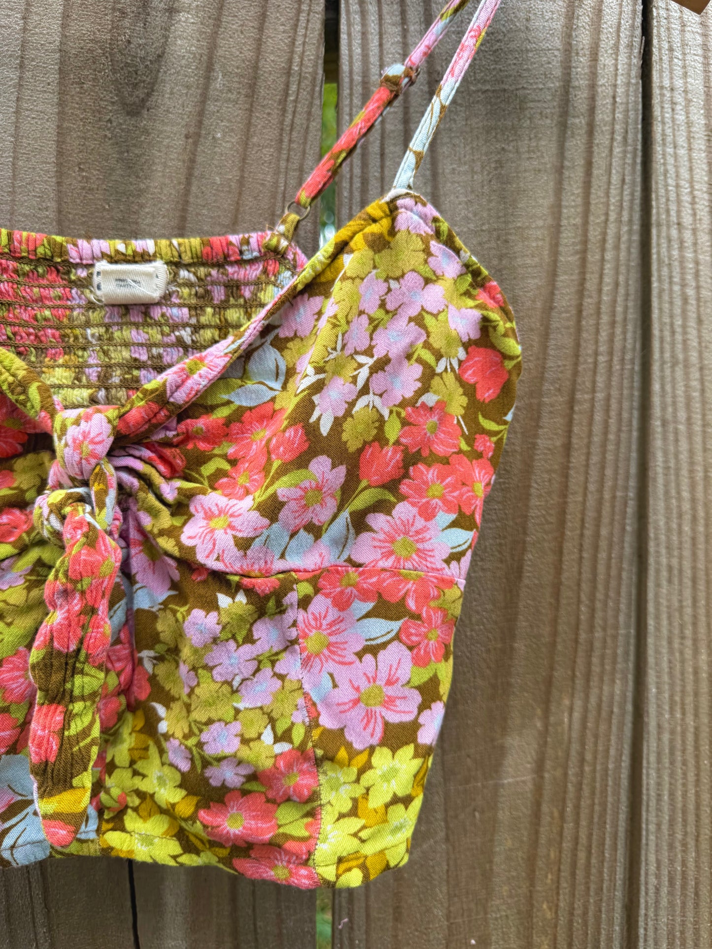 Billabong Floral Tie Front Crop Top