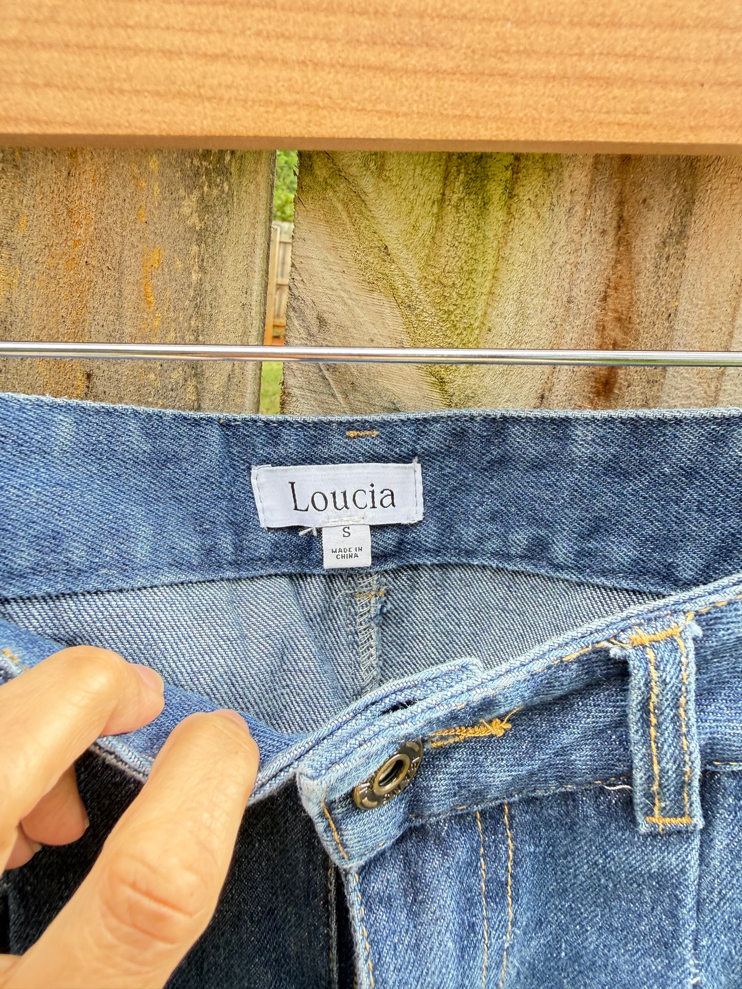 Loucia Pleated Wide Leg Denim | High Rise | Dark Wash | Size S