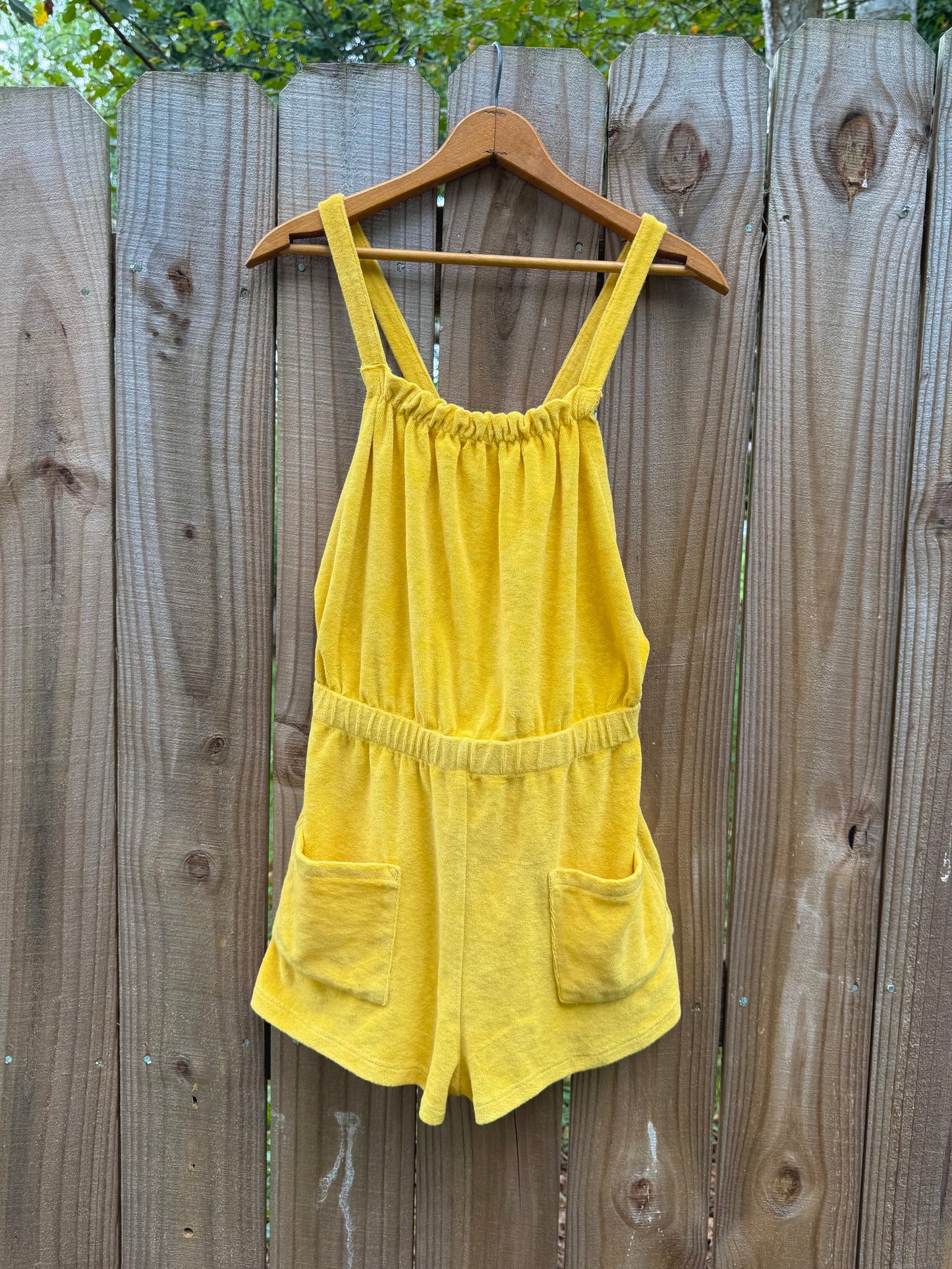Terrycloth Yellow Halter Romper
