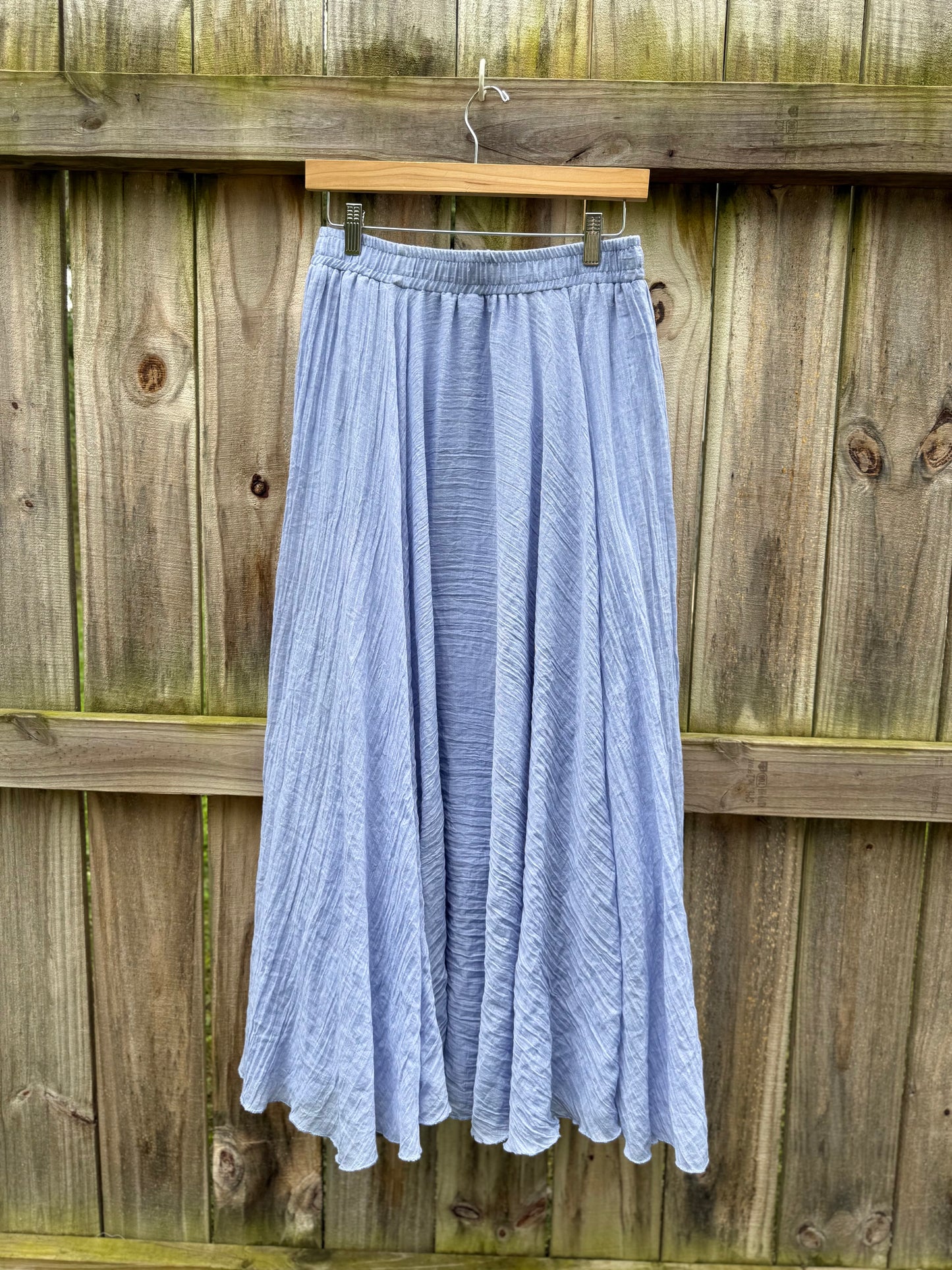 Periwinkle Cotton Gauze Maxi Skirt | Coastal Boho Summer Maxi