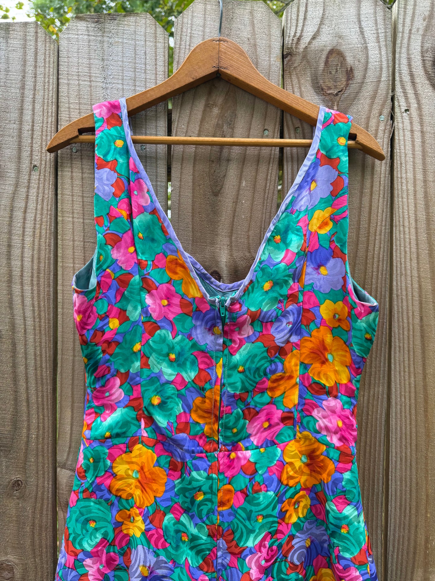 Original Vintage Silk Floral Mini Dress