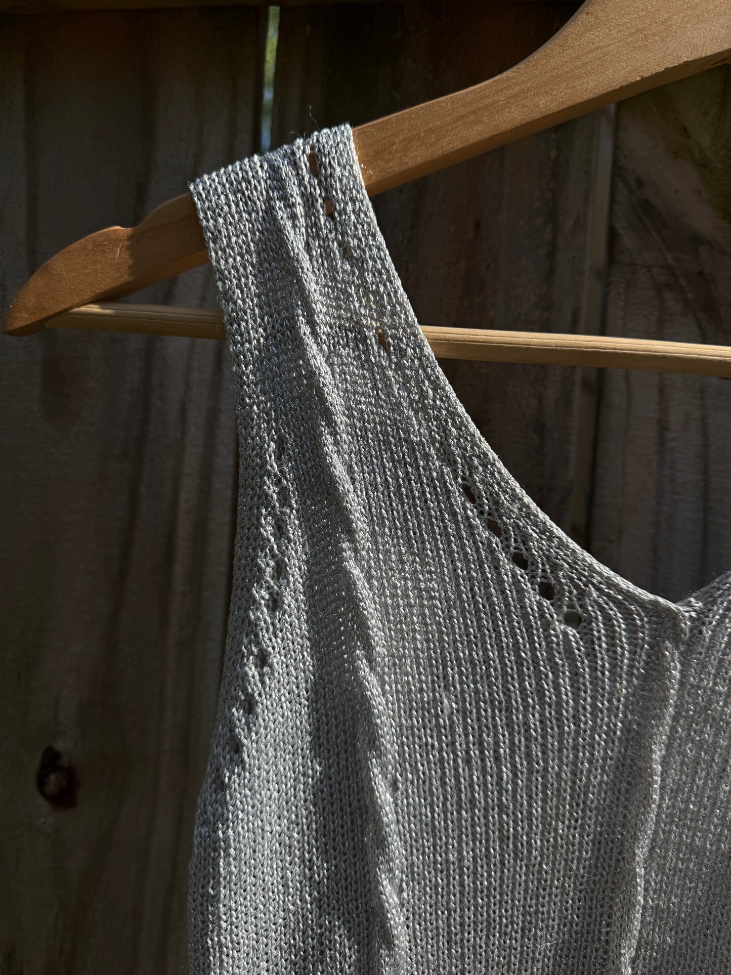 Silver Knit Tank Top Gray Size S, 90s Minimalism